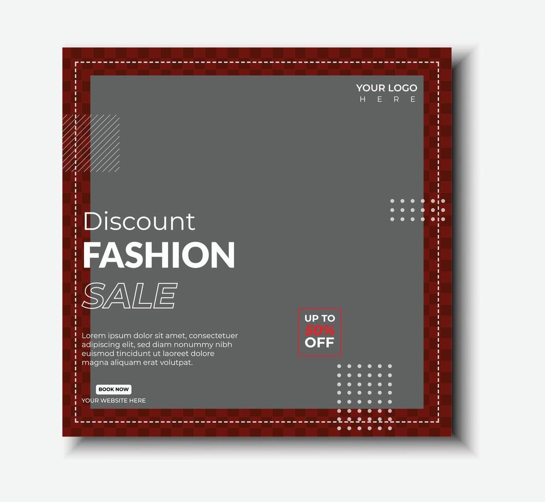 Fashion Social Media Template Editable Post Design for Creators vector