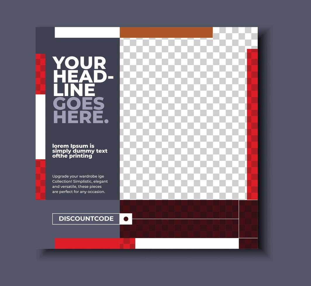 Creative Fashion Template Editable Social Media Post Design vector