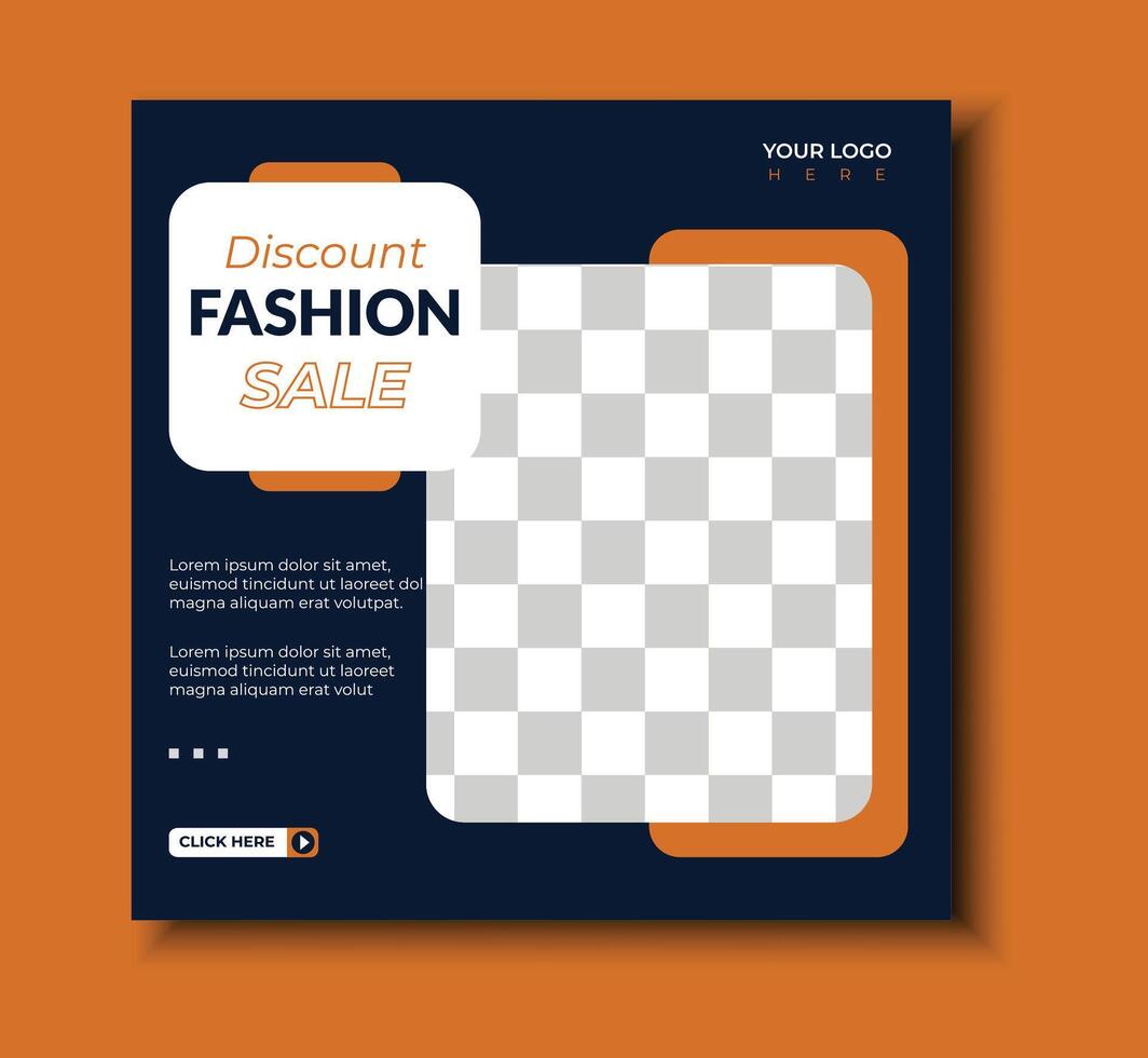 Modern Social Media Fashion Template Editable Post Design vector