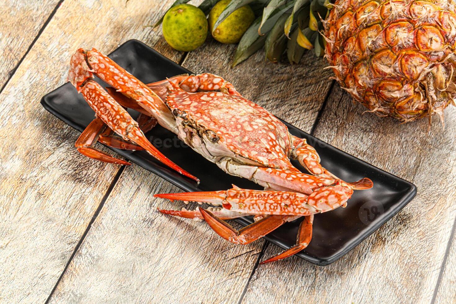 A crab on a plate photo