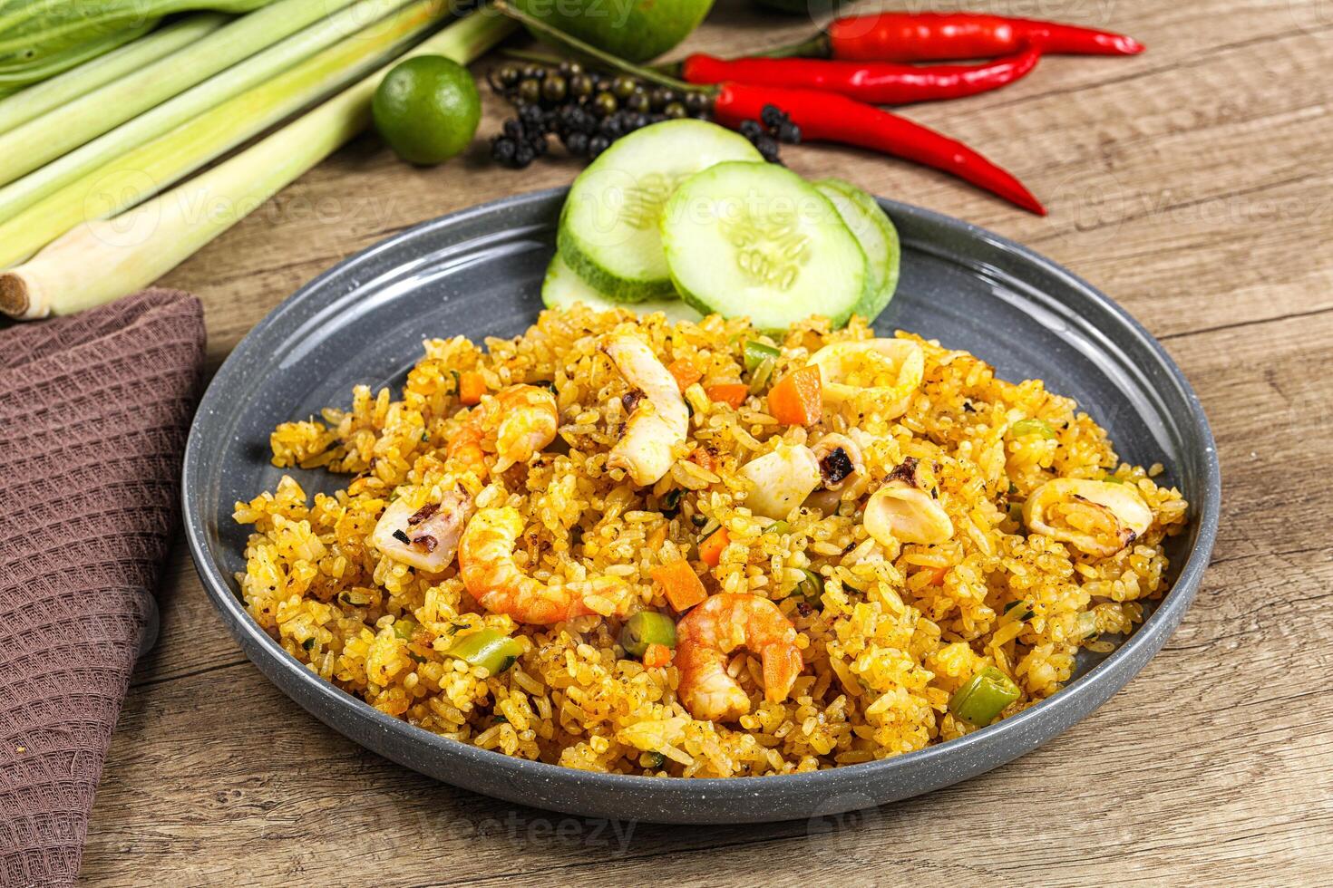 A plate of food on a table photo