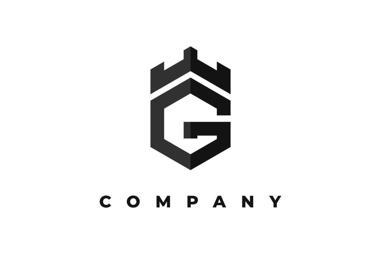 letter g modern castle logo vector