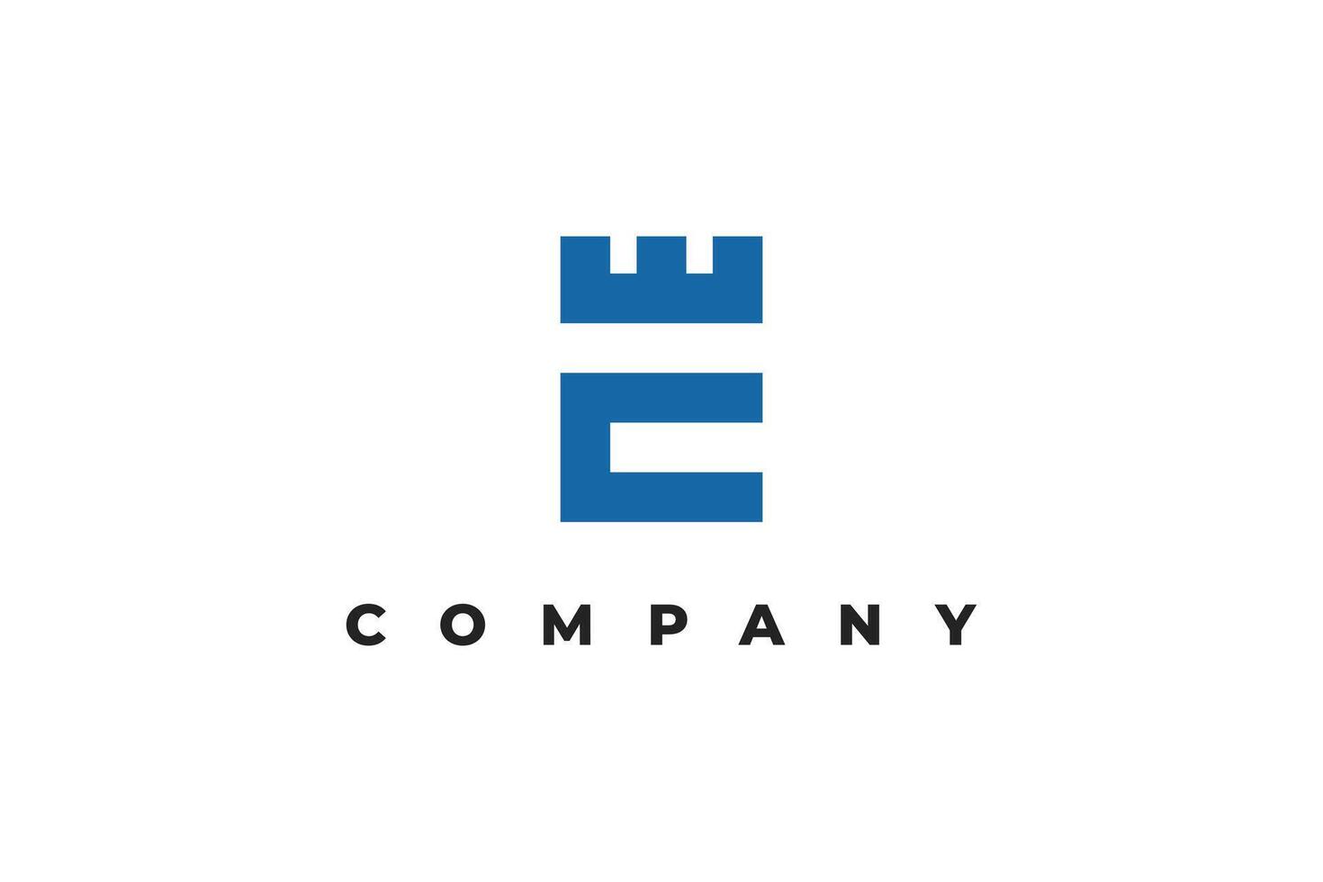 letter e abstract castle logo vector