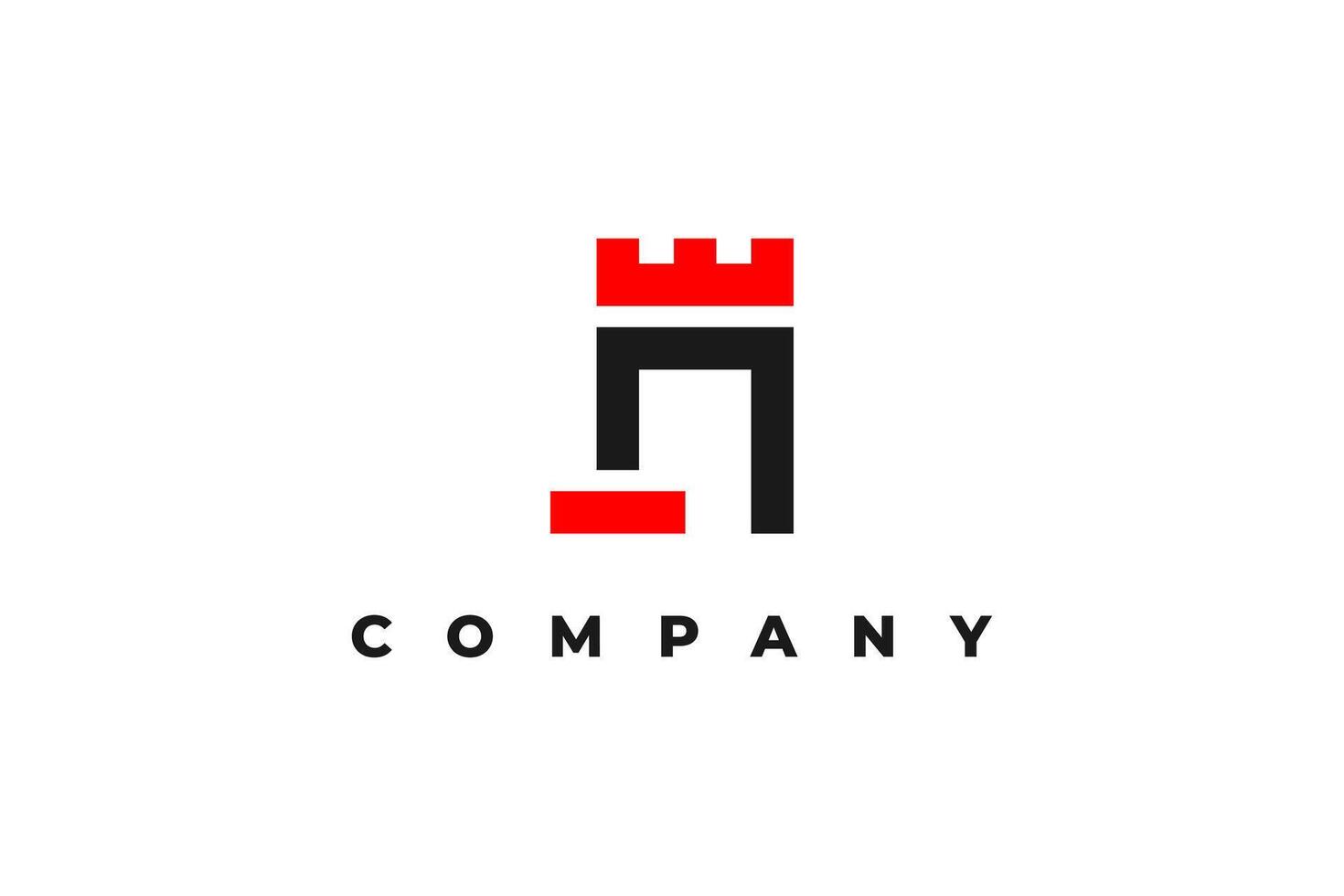 letter n abstract castle logo design vector