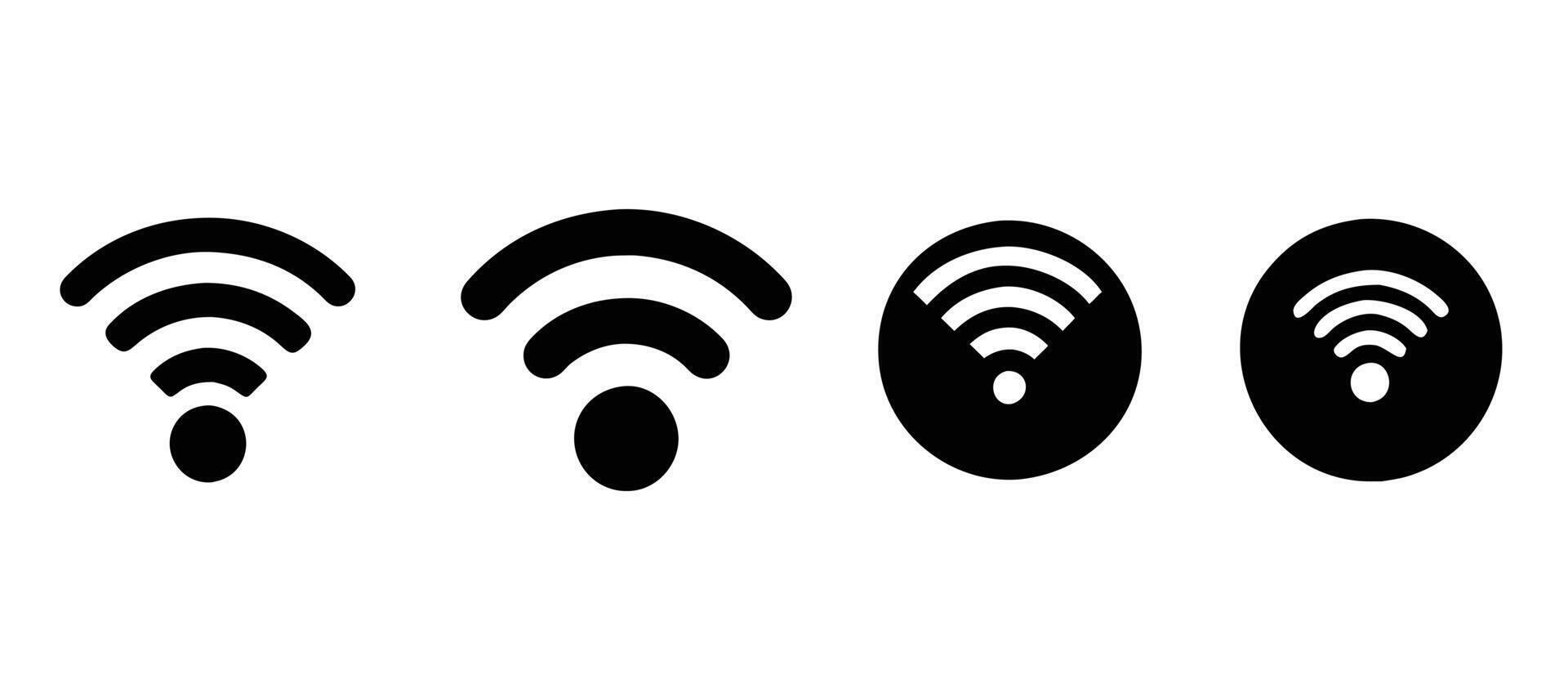 WiFi Logo Silhouette Set Wireless Connectivity Icon Graphics vector