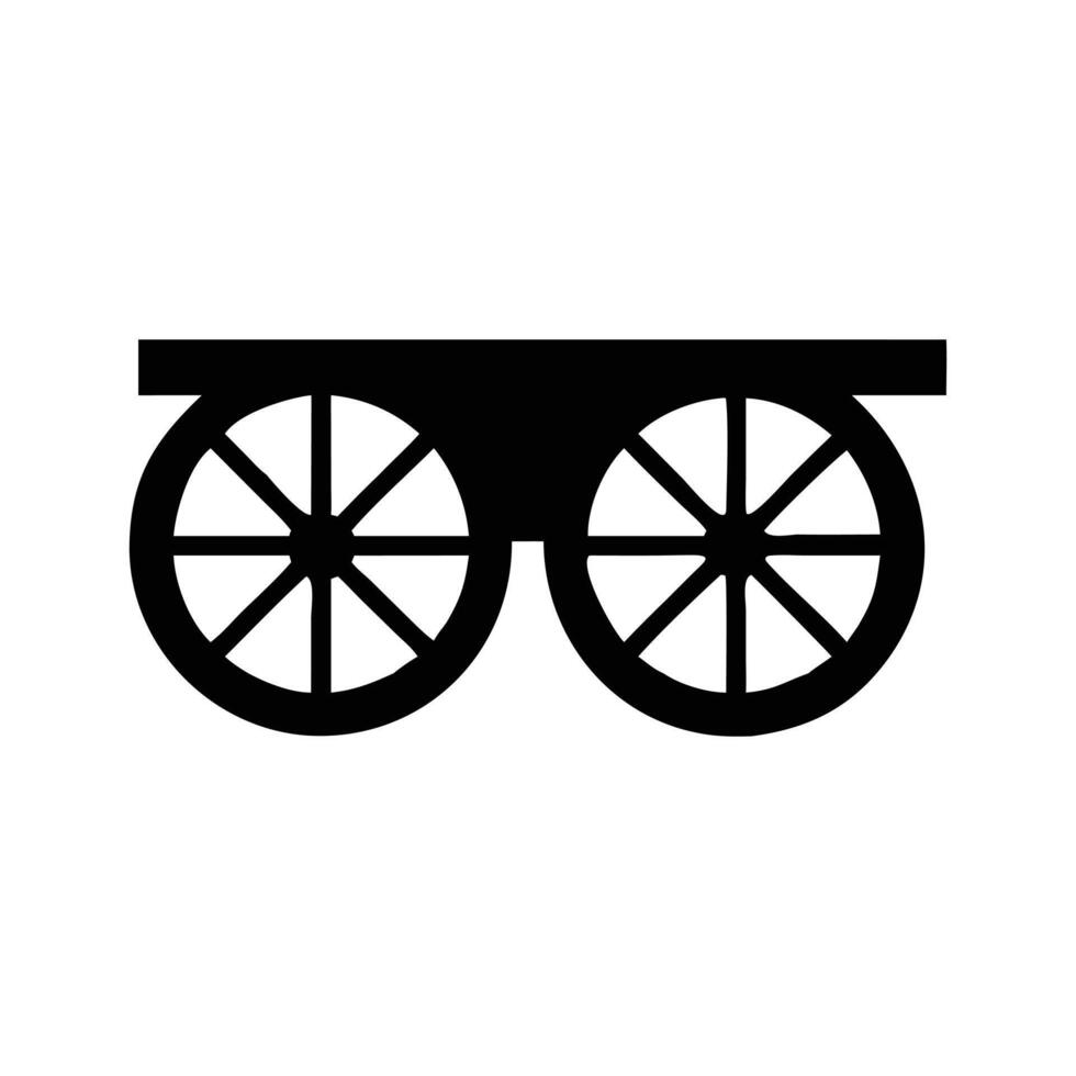 Wooden Wagon Silhouette Set Vintage Cart Farm Vehicle Graphics vector