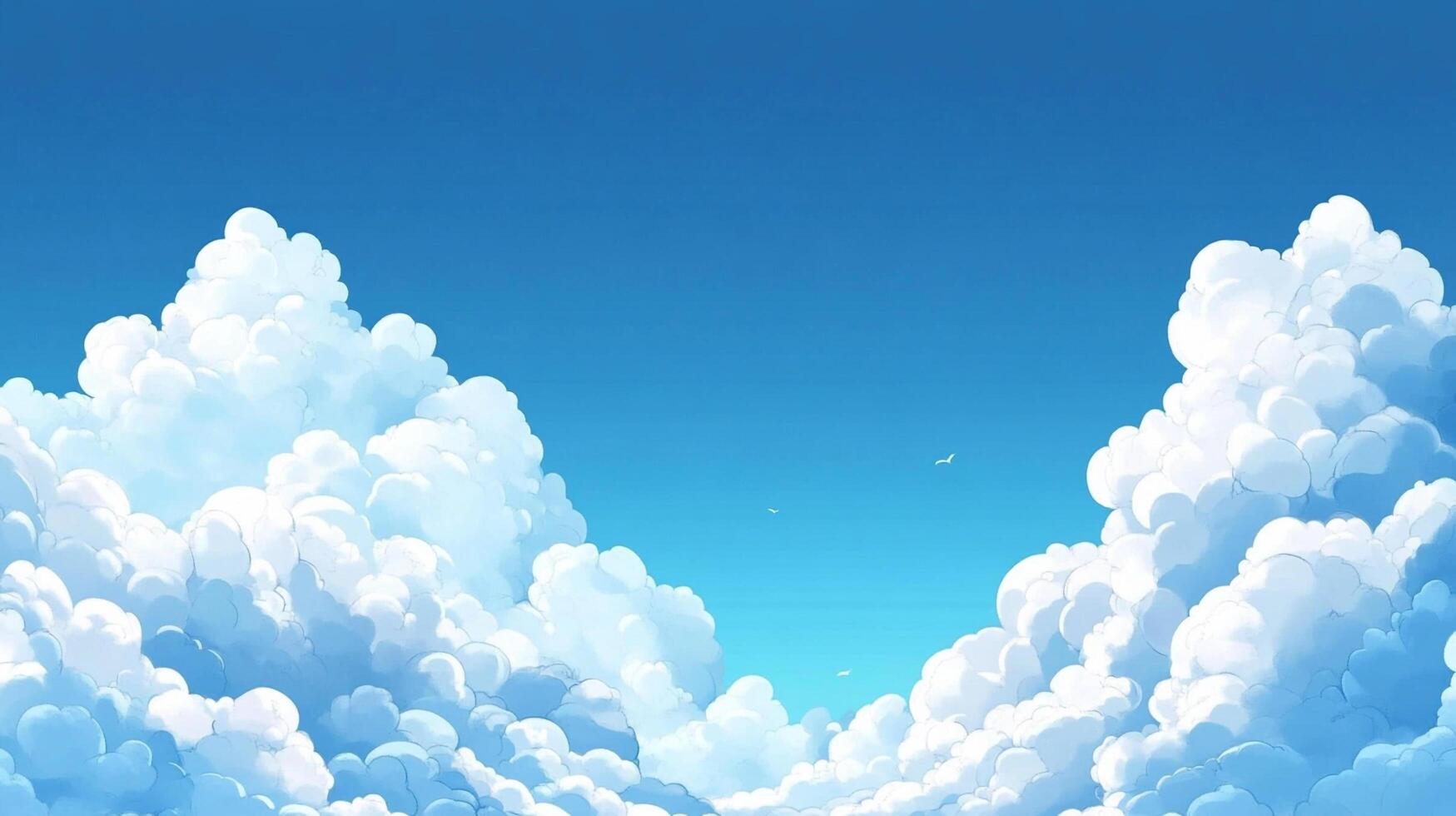 A bright blue sky framed by fluffy white clouds evokes a sense of peace and wonder. Lightness is the key of this background. photo