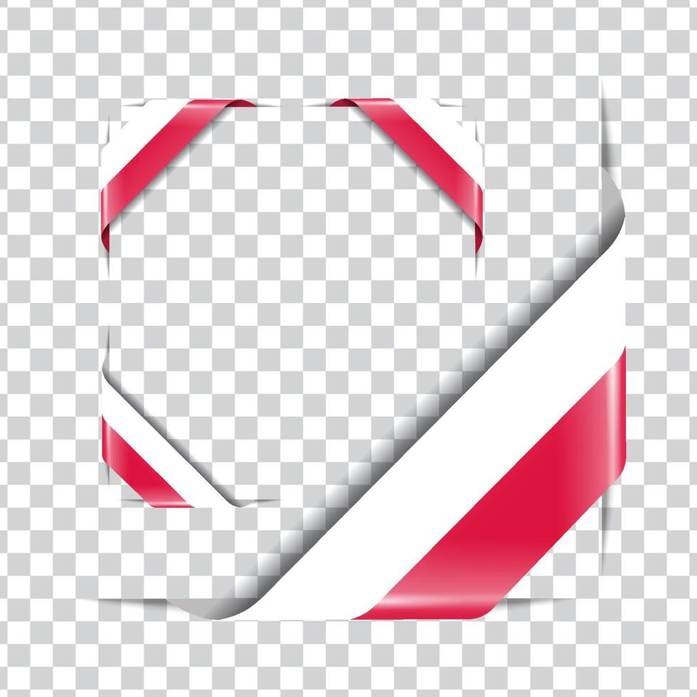 Poland corner national flag set with shadow vector