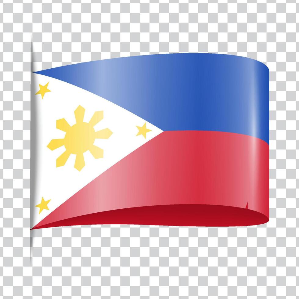 Philippines tag national flag with shadow vector