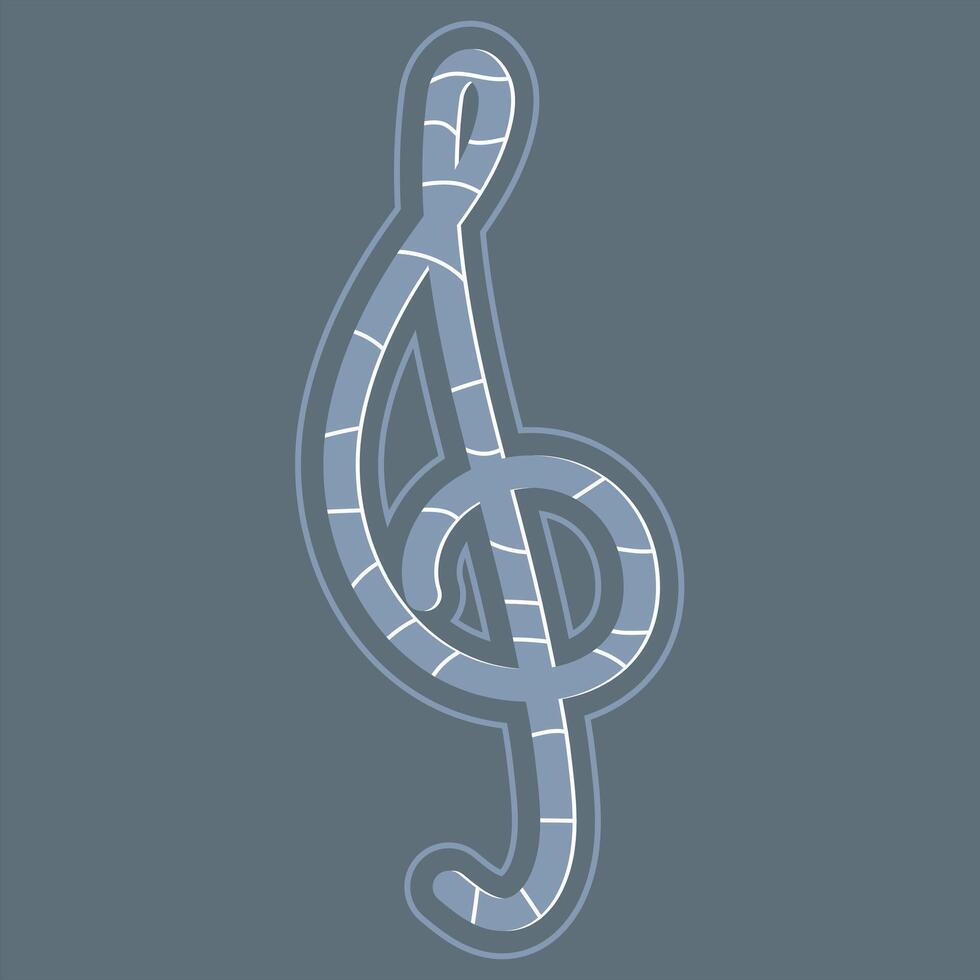 treble clef sticker vector