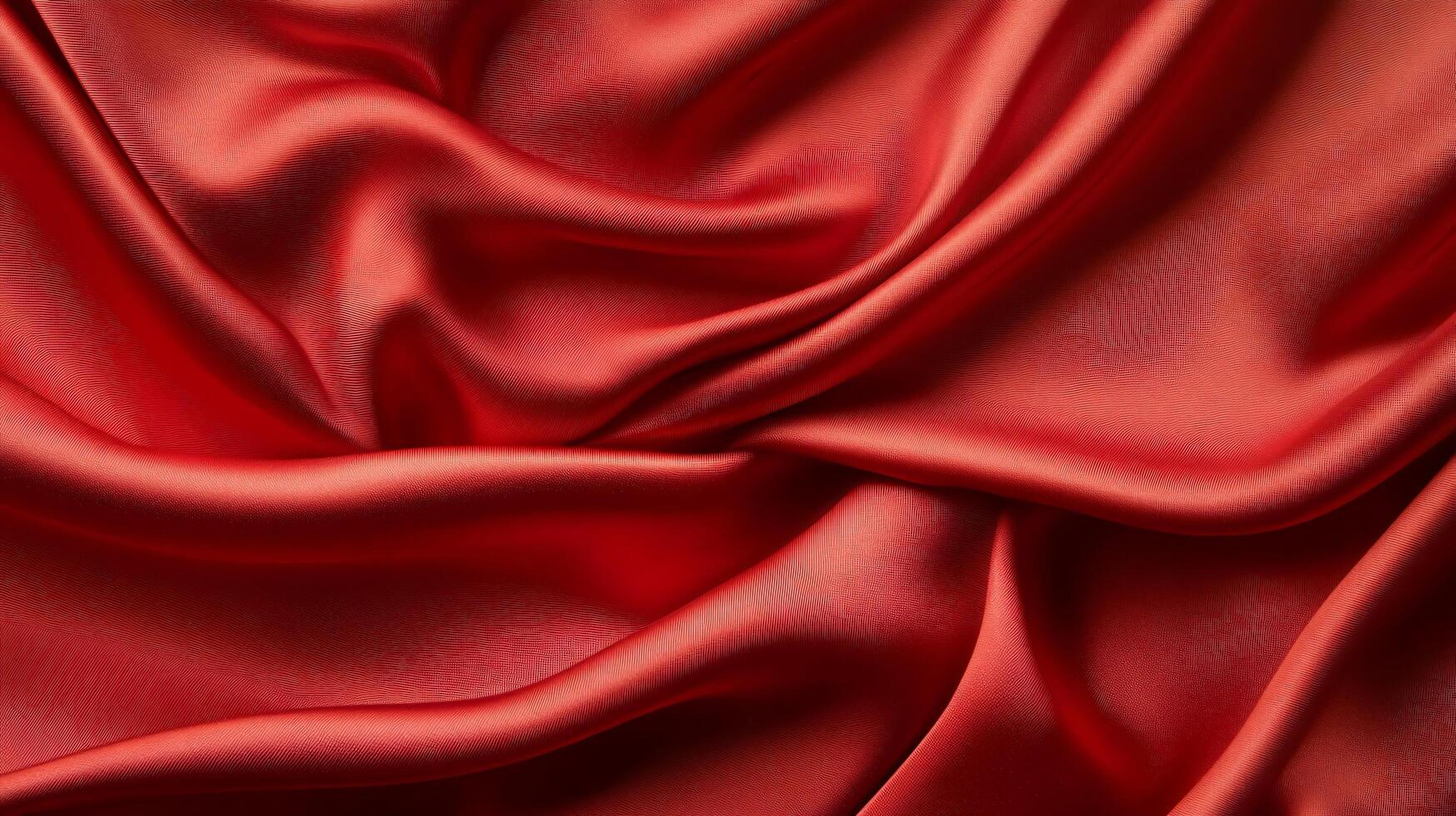 Luxurious red silk fabric flowing and forming elegant curves, creating a beautiful abstract background photo
