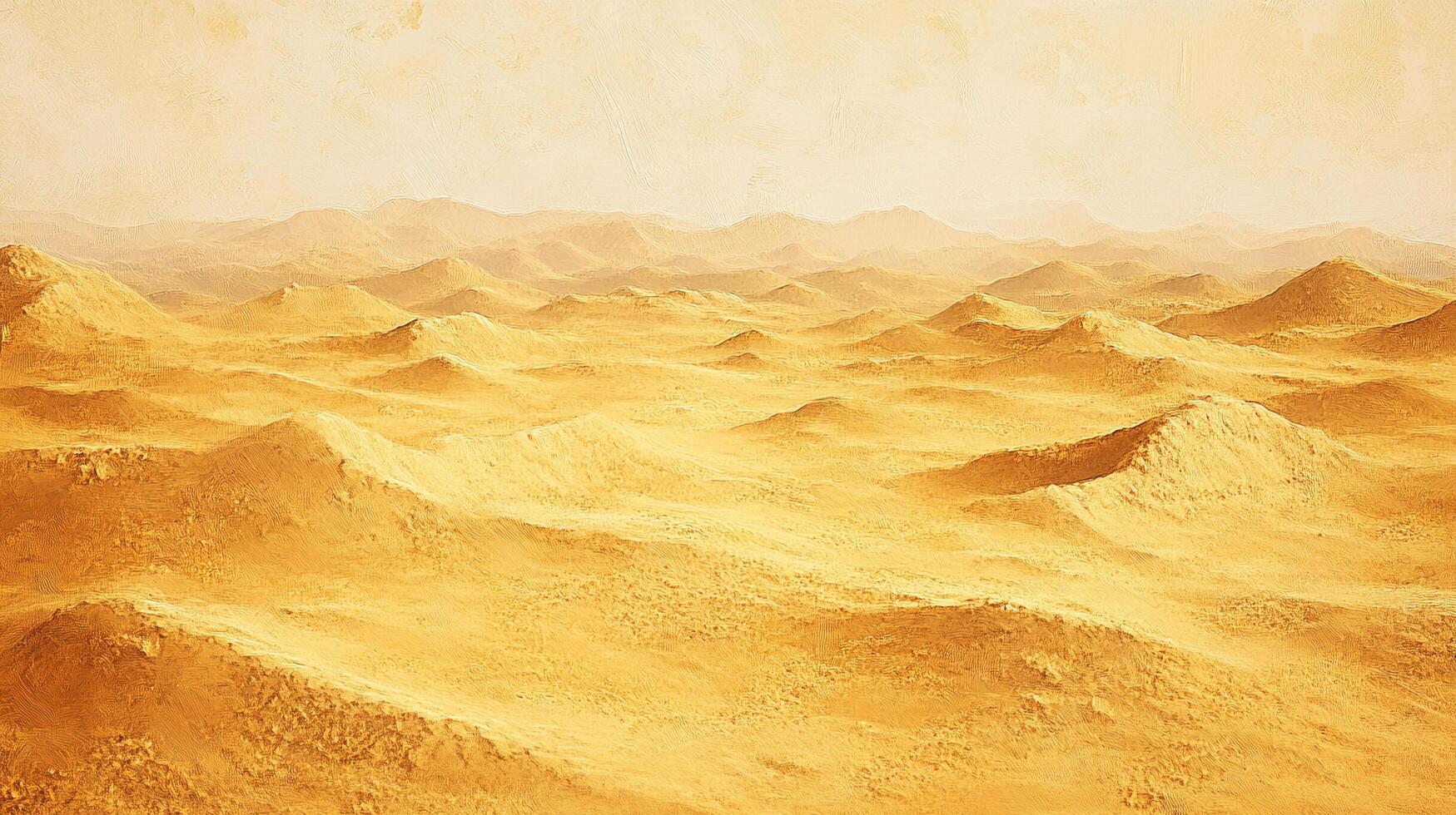 Expansive desert landscape featuring undulating dunes bathed in warm sunlight, creating a tranquil yet desolate environment. photo