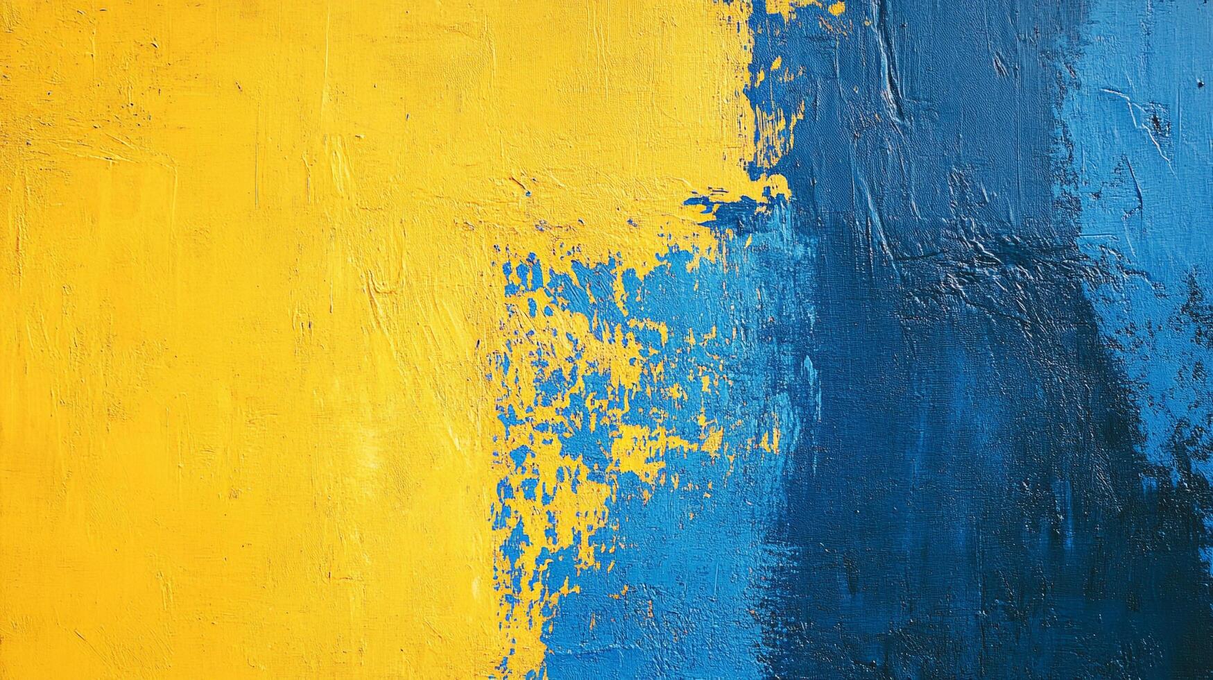 Abstract textured paint with bold blue and yellow colors. Vibrant, artistic, and visually striking design. Thick layers and color contrasts. photo