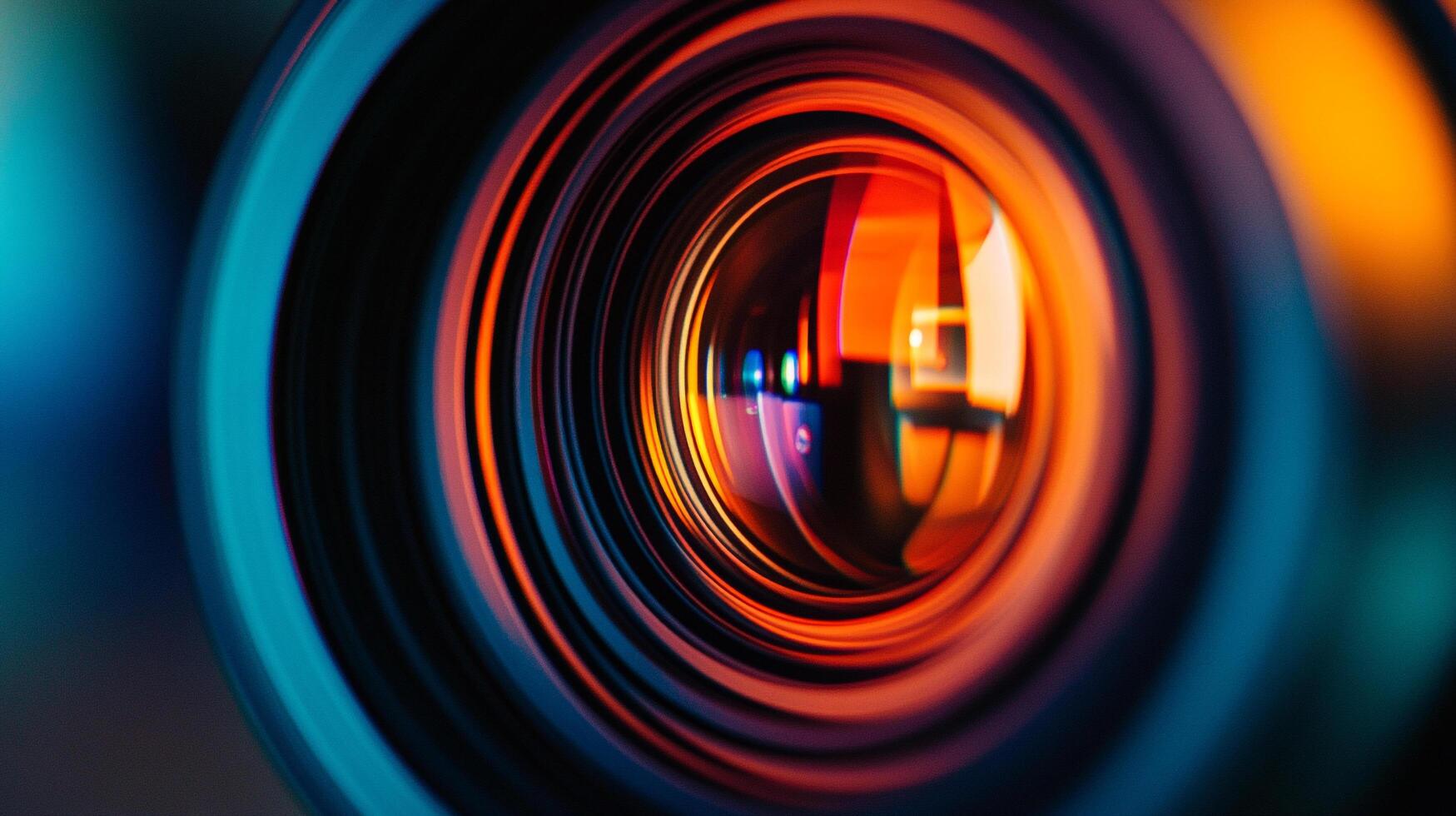 A captivating close-up of a lens shows intricate details and vibrant colors. The abstract design creates a mesmerizing focal point. photo