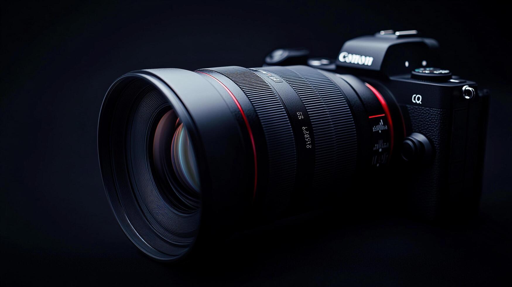 Professional digital camera with attached lens, showcasing optical technology in sleek design, ideal for photography enthusiasts and professionals. photo