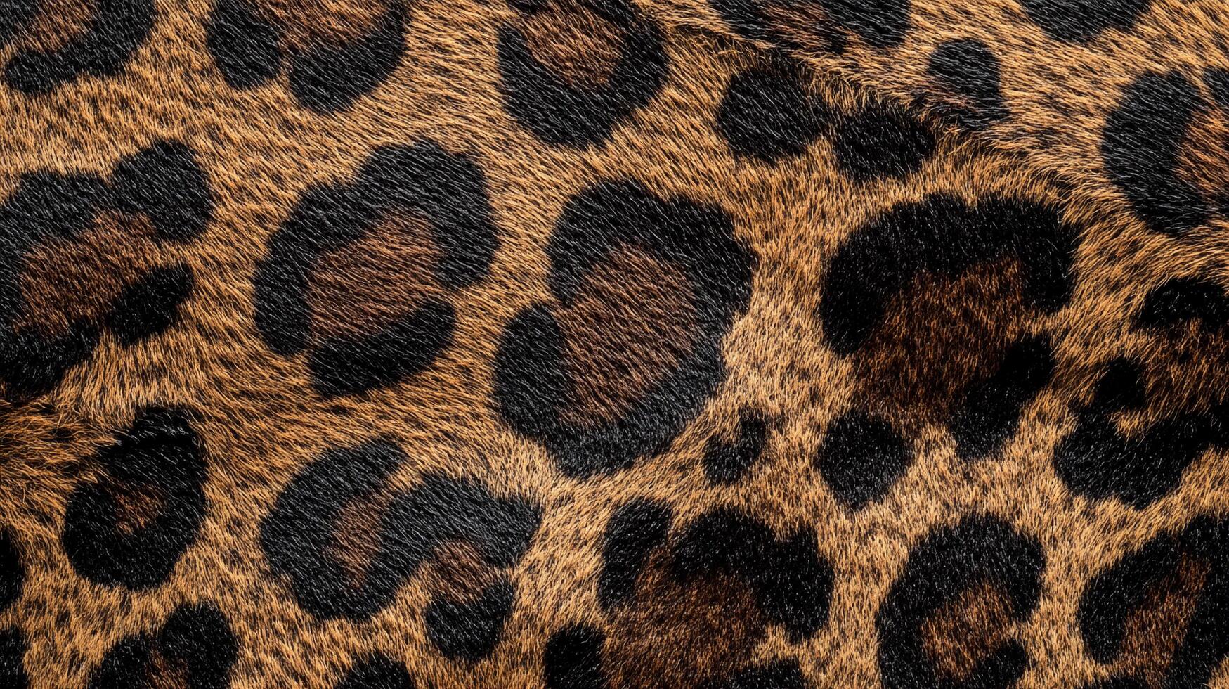 Close-up of animal print fabric with brown fur and black rosettes. The pattern is iconic for it's association with sleek style. photo