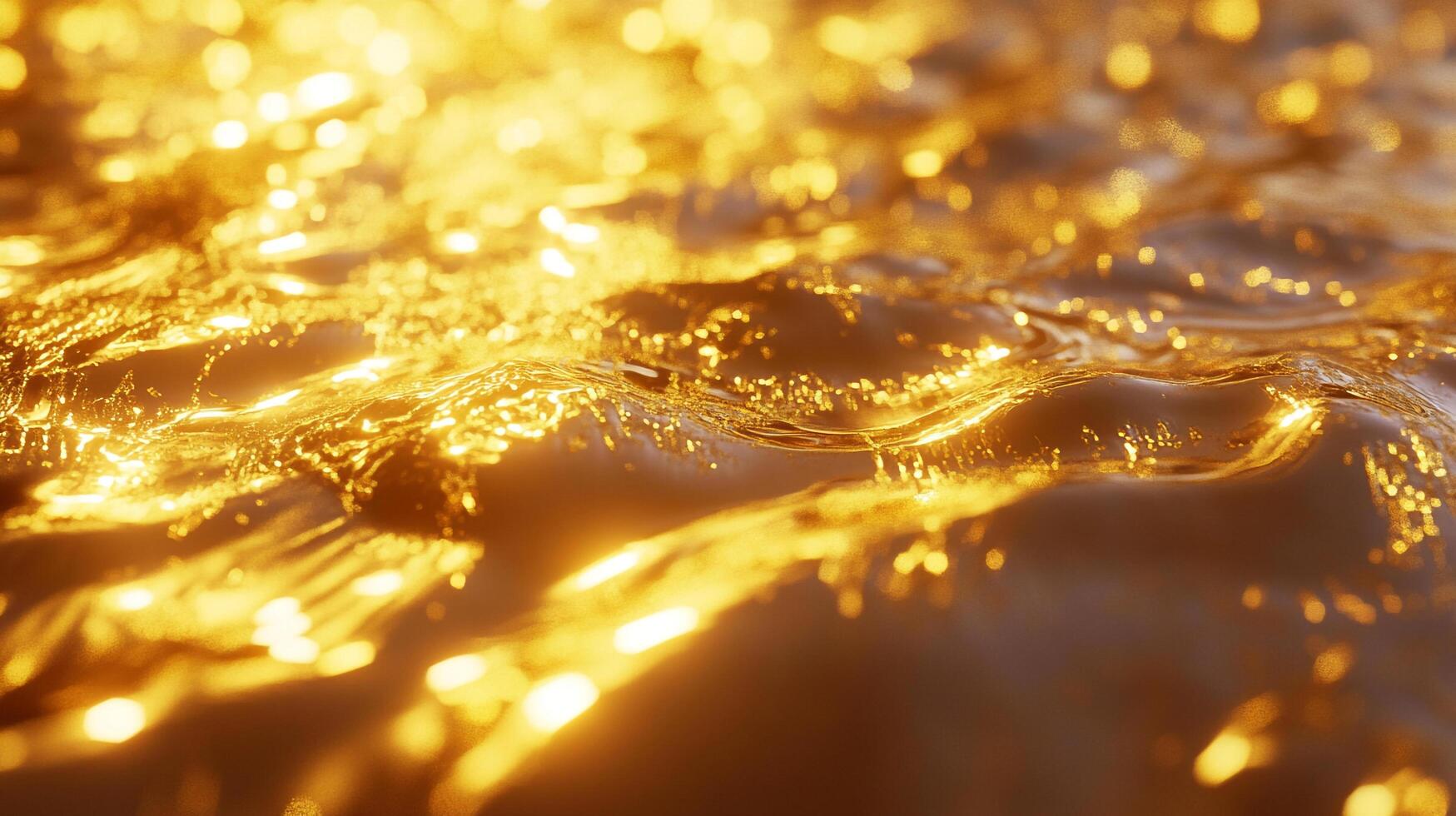 Abstract waves create a mesmerizing golden glow, with the interplay of liquid light forming a stunning, organic texture and abstract artwork. photo