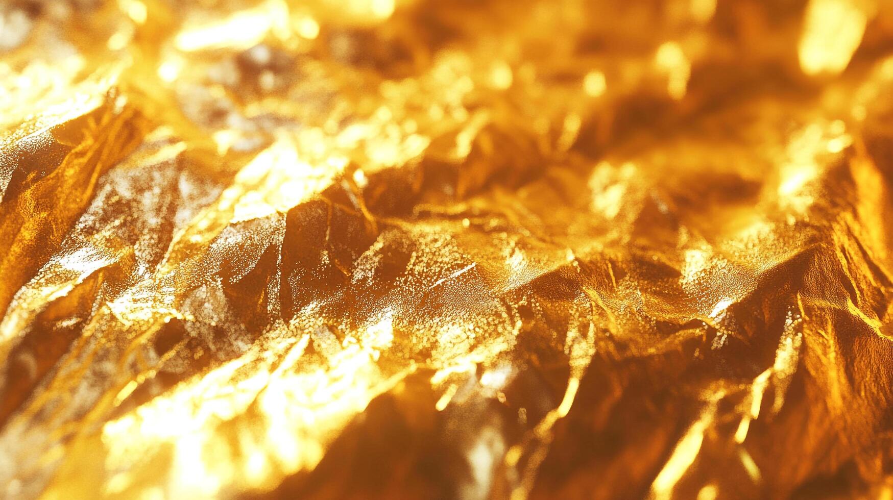 Abstract close-up of a golden, textured surface with sharp folds and shimmering highlights, evoking opulence and warmth. photo
