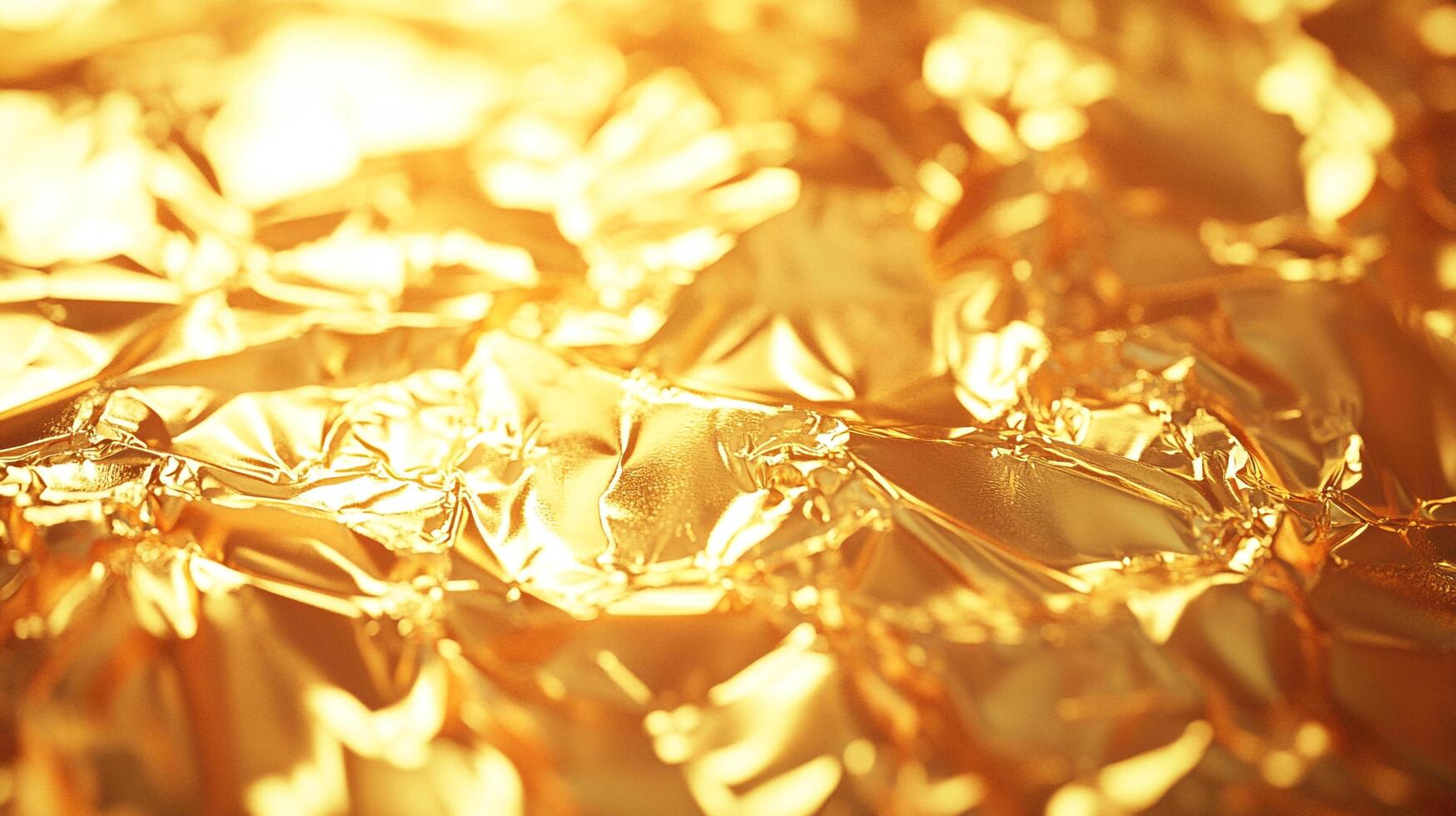 Golden, shining, and crinkled, this metallic surface creates a bright and luxurious feel with its uneven texture and radiant glow. photo