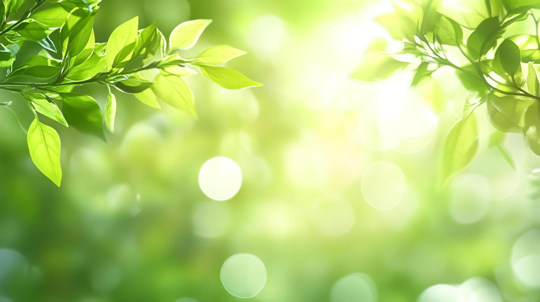 Lush green leaves bathe in the sunlight, creating a tranquil and natural backdrop. Capturing the essence of nature's beauty and vitality. photo