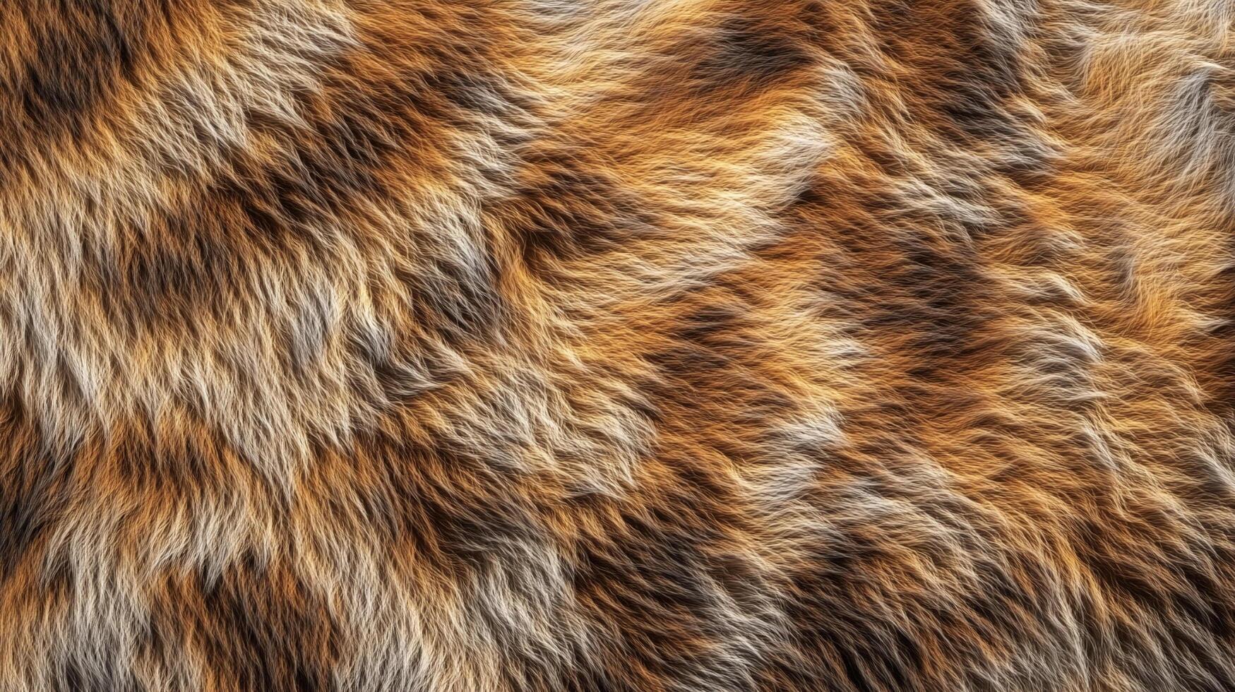 Close-up of fur texture with a mix of brown, black and white tones, perfect for backgrounds and adding warmth to designs. photo