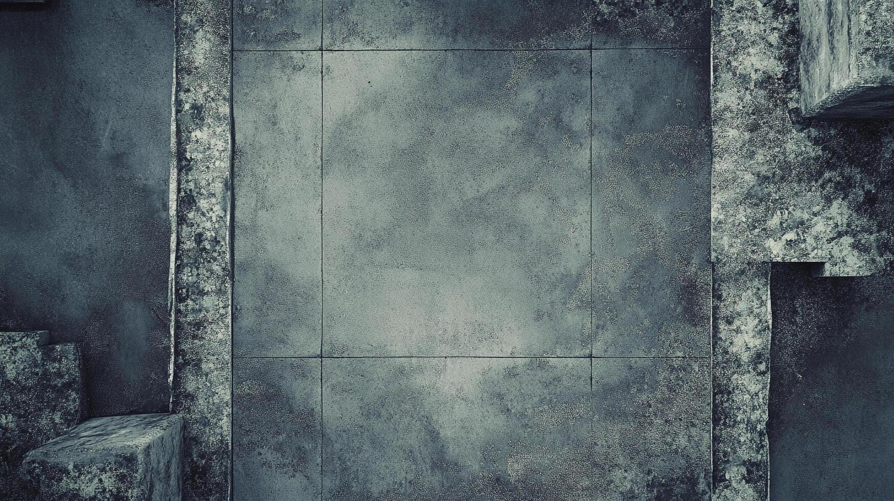 Abstract gray stone wall with a weathered, textured surface, showcasing rectangular patterns and rough edges for a vintage aesthetic. photo