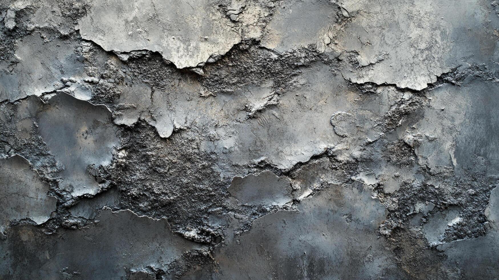 Weathered surface with cracked and peeling texture reveals layers of age and decay, creating an abstract visual narrative. photo