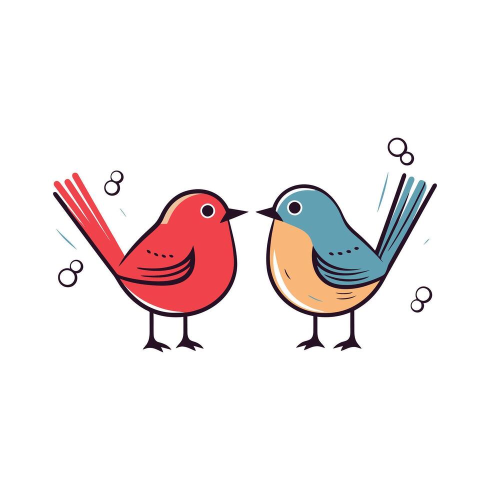birds on a branch illustration vector