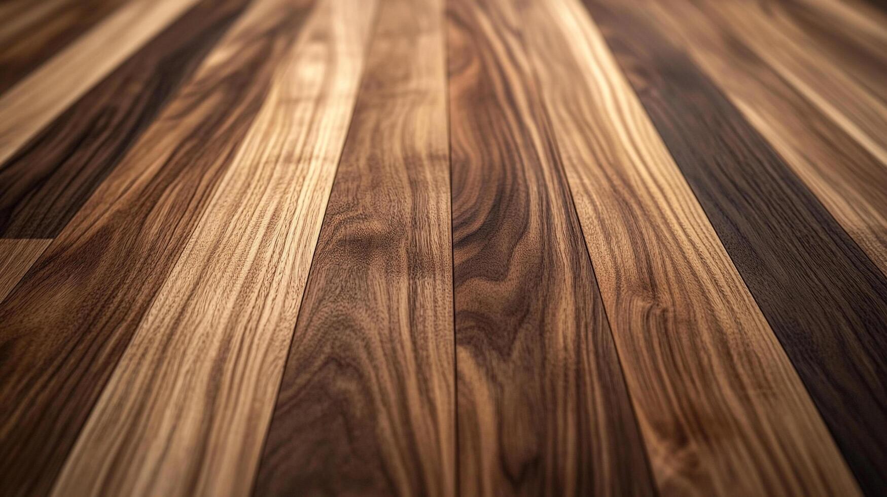 Close-up of a wooden floor with alternating light and dark planks, showcasing a beautiful and natural wood grain pattern, indoors. photo
