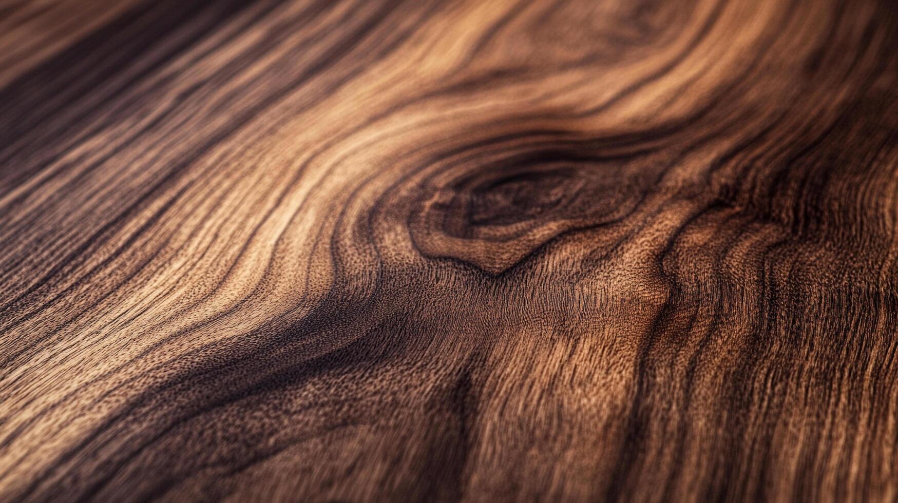 Detailed shot showcasing the intricate grain and rich tones of natural wood, highlighting its unique patterns and warm texture. photo