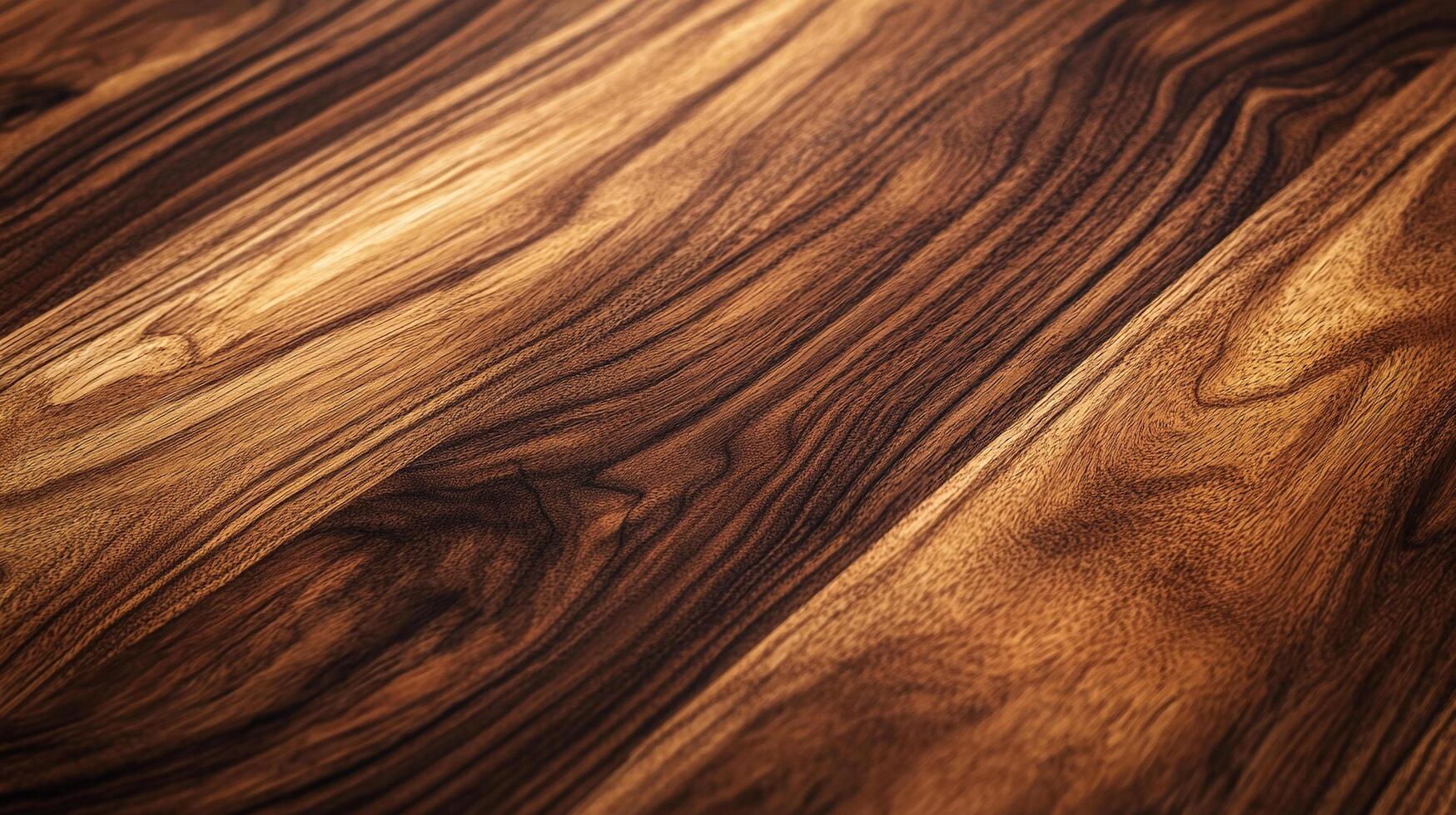 Warm-toned wood grain detail with rich, swirling patterns, capturing the natural beauty and texture of hardwood in a close-up shot. photo