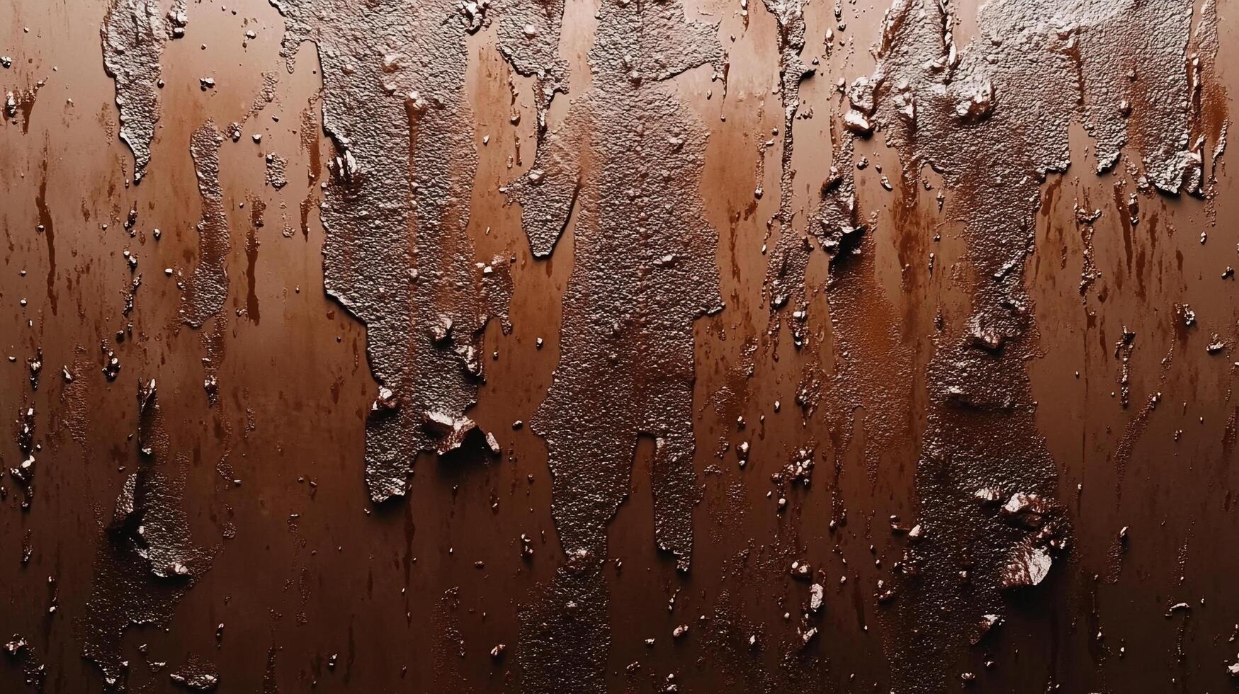 Distressed brown surface with peeling texture, creating a rich and weathered effect. Deep hues evoke rustic charm and aged appeal. photo