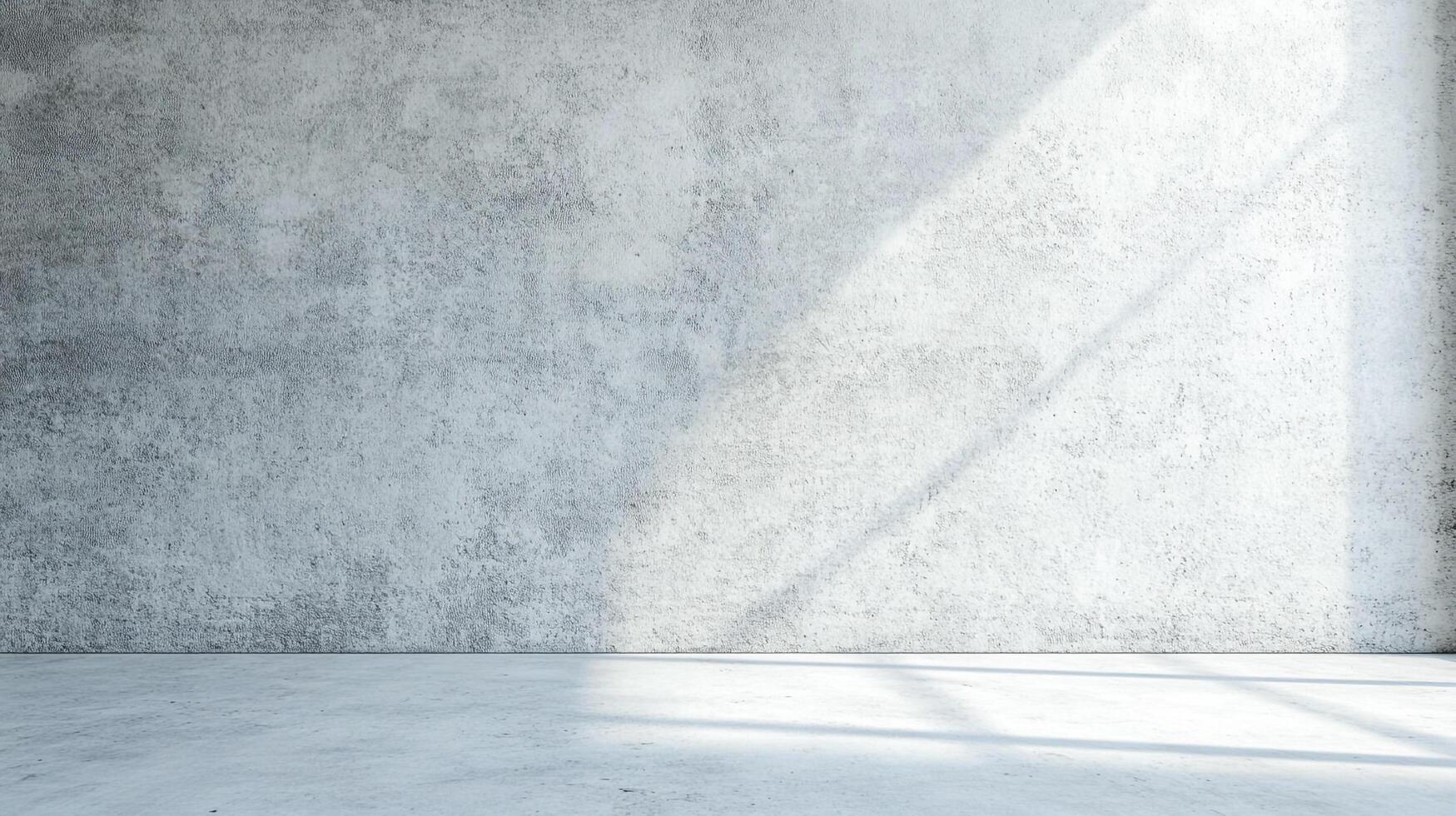 A minimalistic concrete wall with sunlight creates a serene ambiance. Ideal for architectural or interior design projects. Copy space. photo