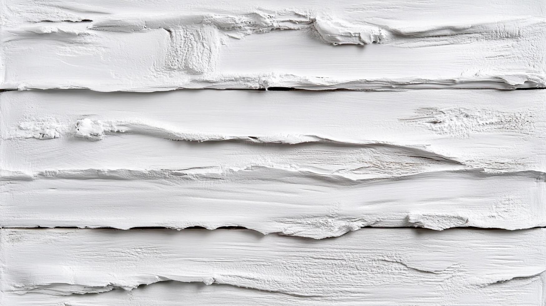 White painted planks create an abstract textural surface. Layers of paint, with varying thickness, are arranged horizontally. photo