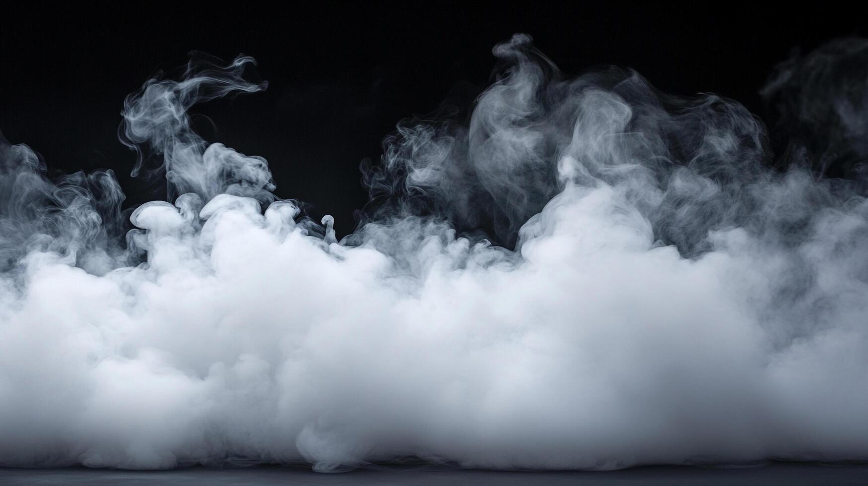 Ethereal white smoke billows against a stark black background, creating a mesmerizing display of flowing forms and contrasting elements. photo