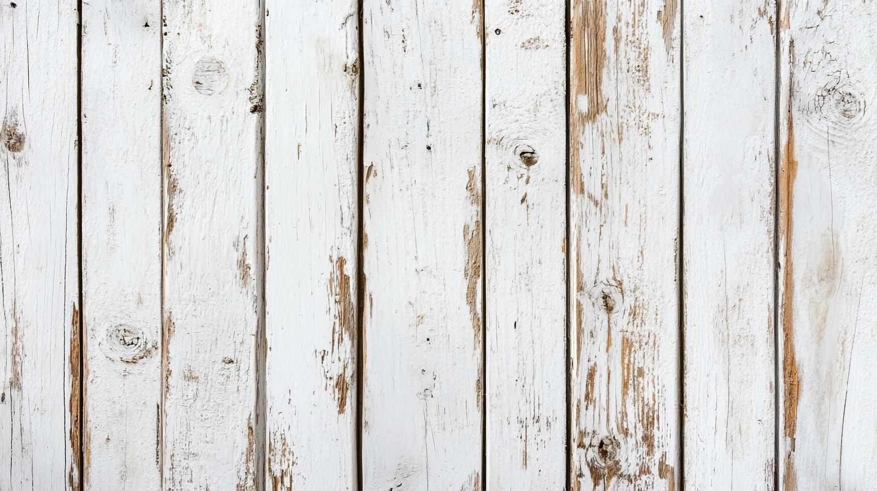 Distressed white wooden planks with visible woodgrain offer a rustic, textured surface suitable for backgrounds and design overlays. photo