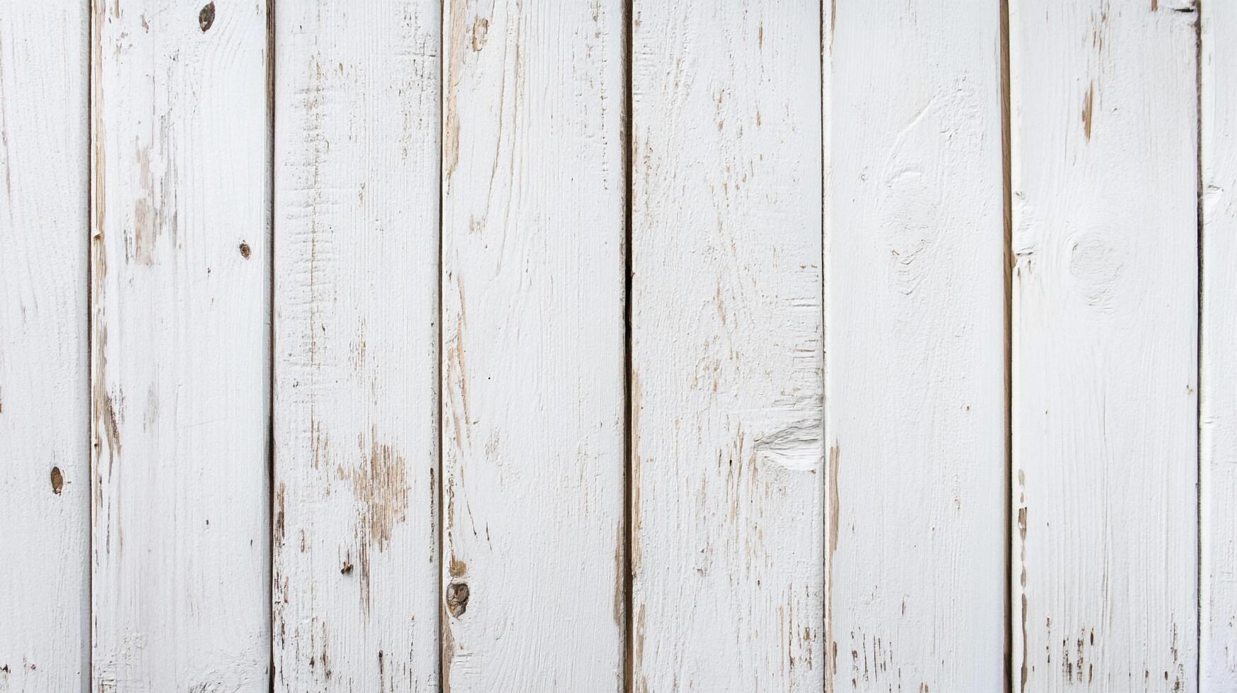 Rustic charm is seen in this view of a white-painted wooden surface, showcasing weathered texture and distressed beauty. photo