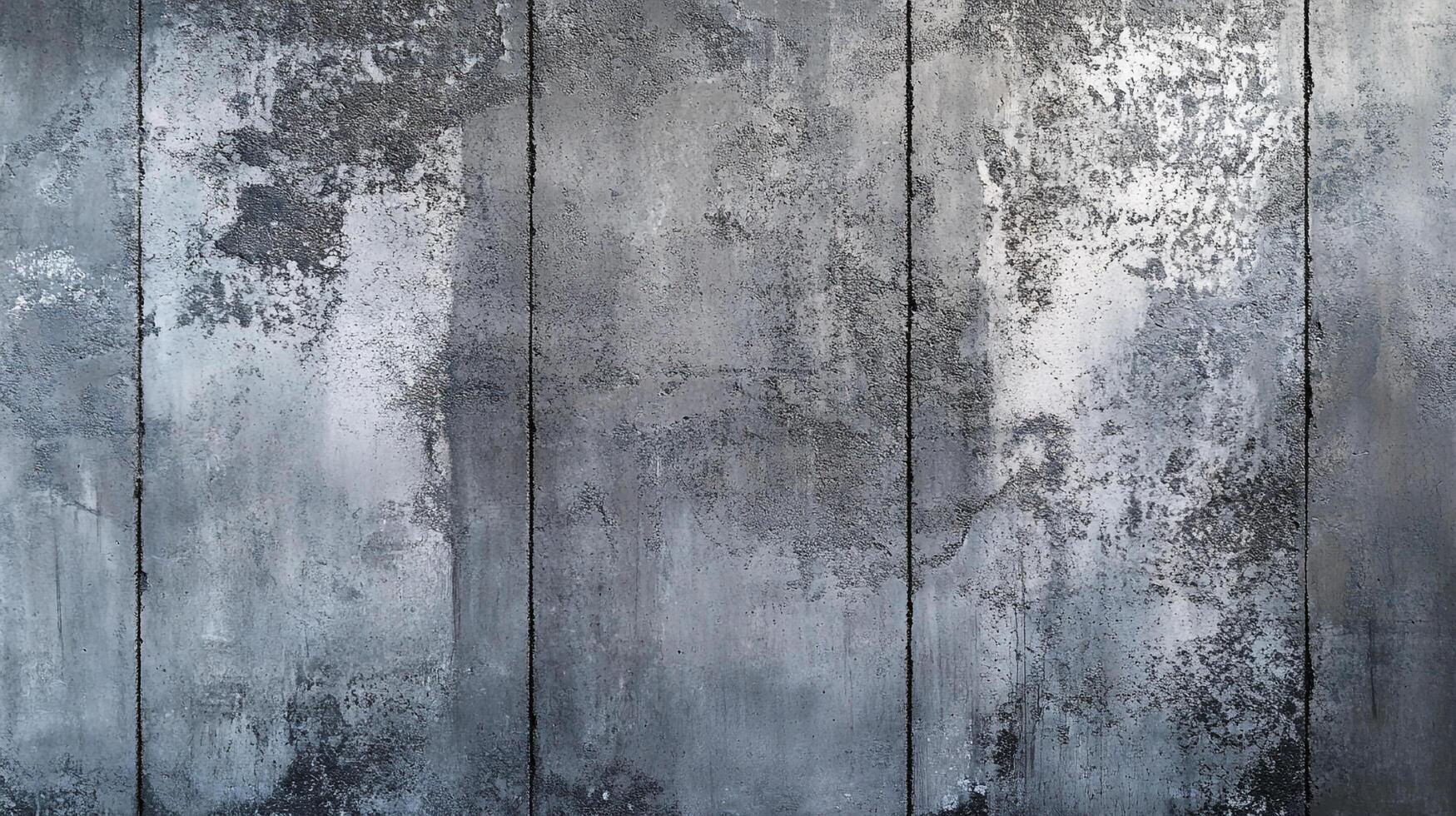 Textured wall surface with faded, silver-gray color. Grunge aesthetics enhanced by weathering effects creates industrial ambience. photo