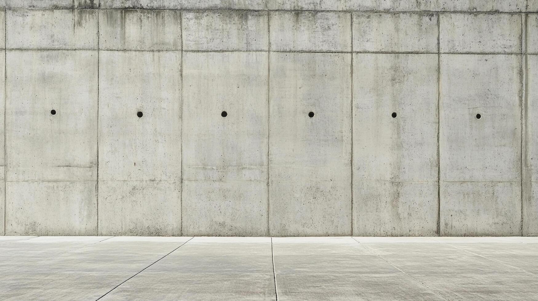 Monochrome minimalist backdrop featuring a sturdy concrete wall with consistent round openings for an industrial aesthetic. photo