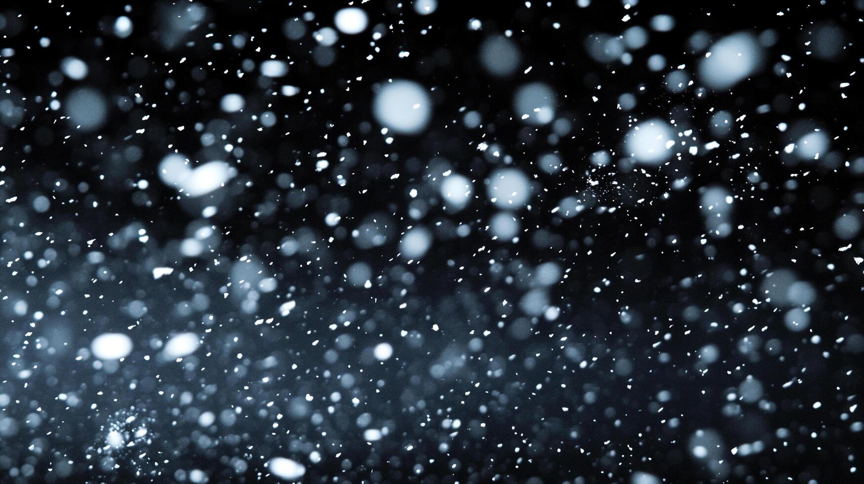 Falling snowflakes against the night sky creates a mesmerizing display of winter's beauty, perfect for holiday themes. photo