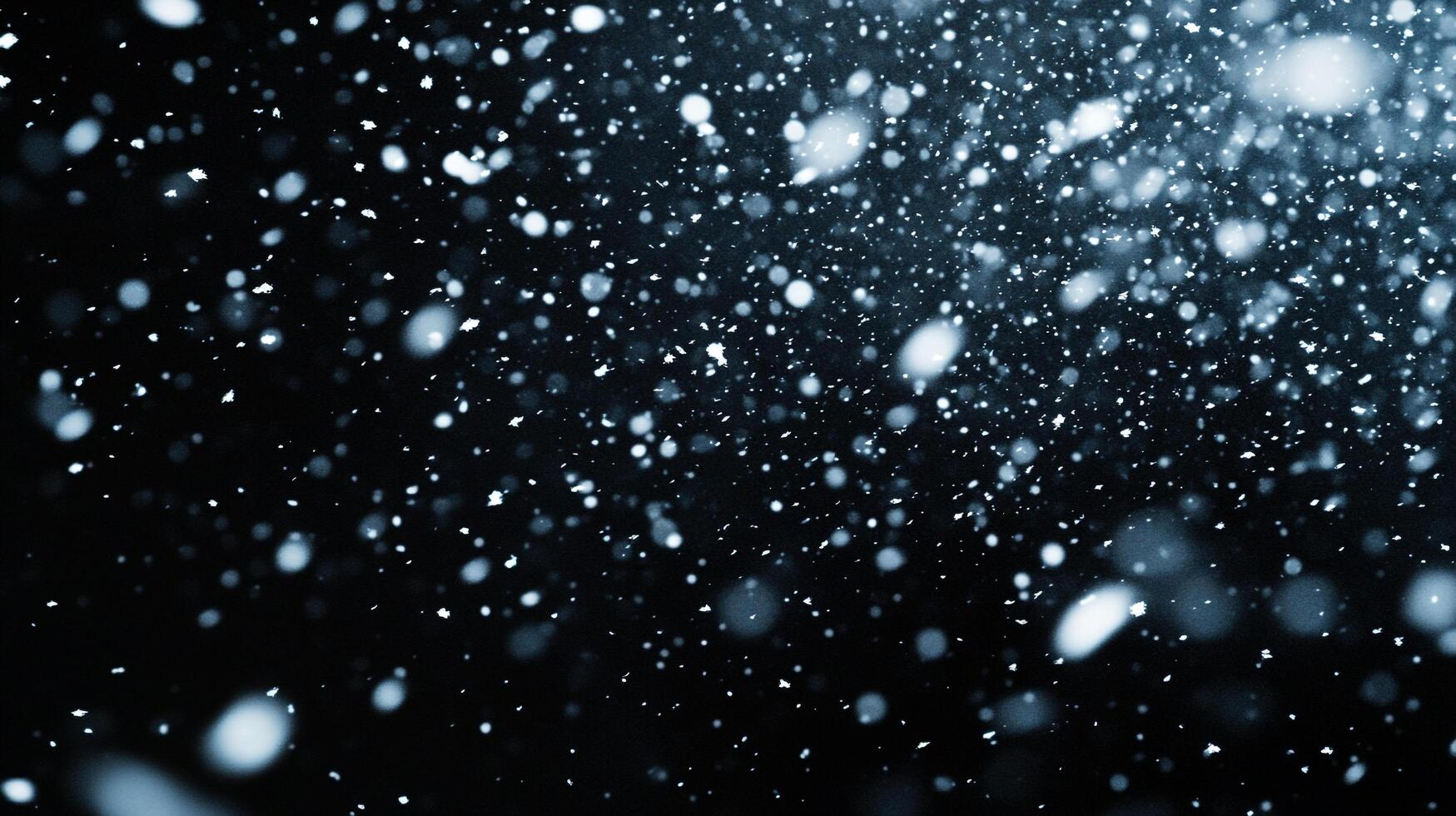 Mystical snowfall. White flecks dance against the deep night sky, nature's serene spectacle, evoking a sense of calm and wonder. photo