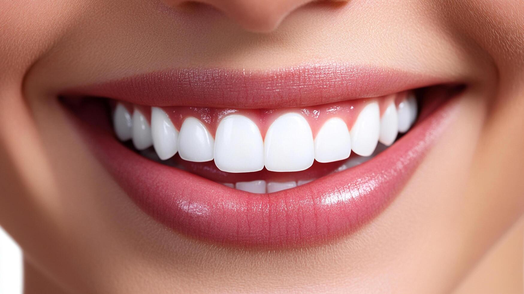Radiant smile showcasing pristine, white teeth and healthy gums. Perfect dental hygiene is key to confident self-expression. photo