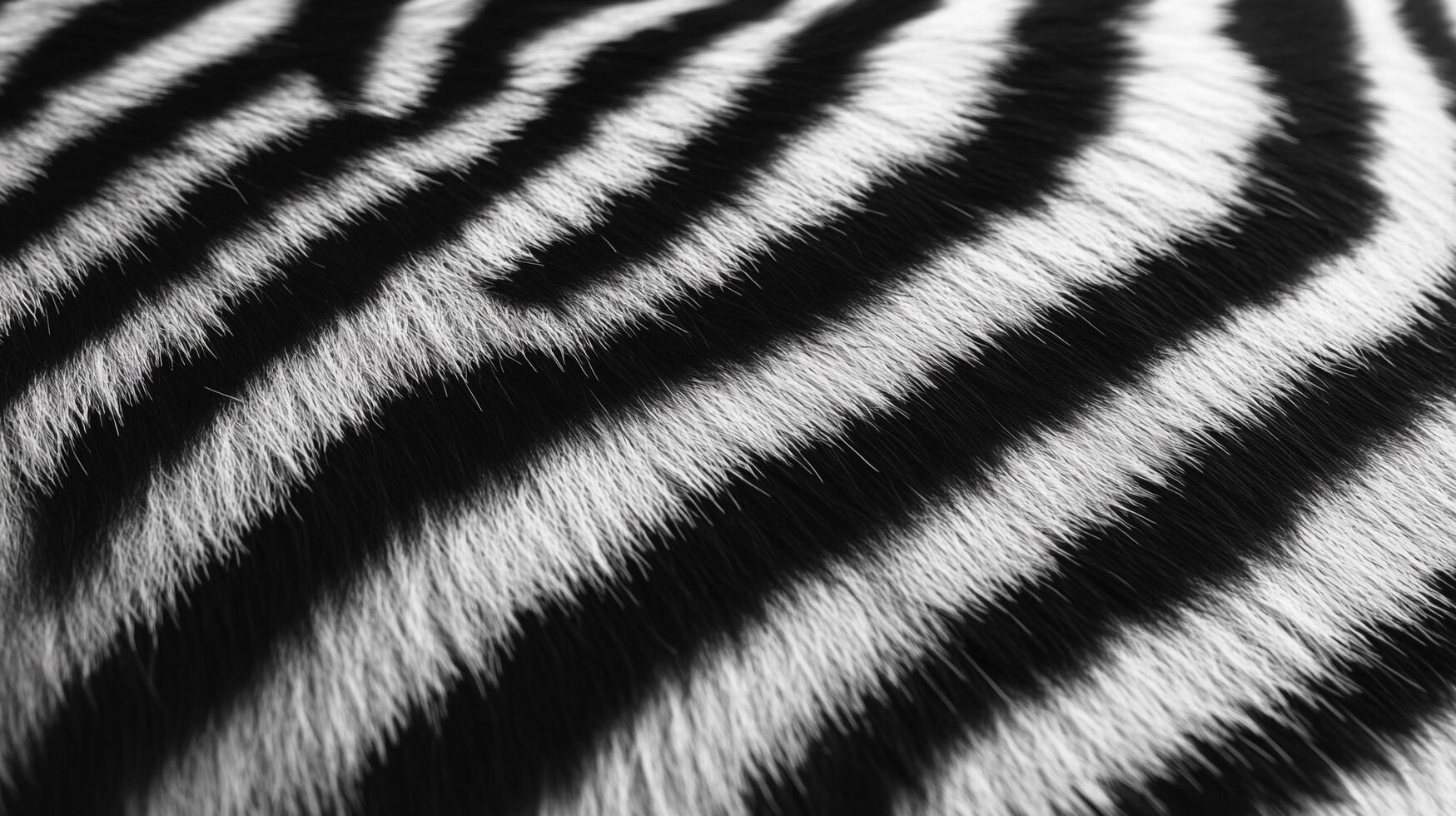 Striking close-up of a zebra's coat showing unique stripes and texture. Animal print design, showcasing the beauty and distinctiveness of wildlife. photo