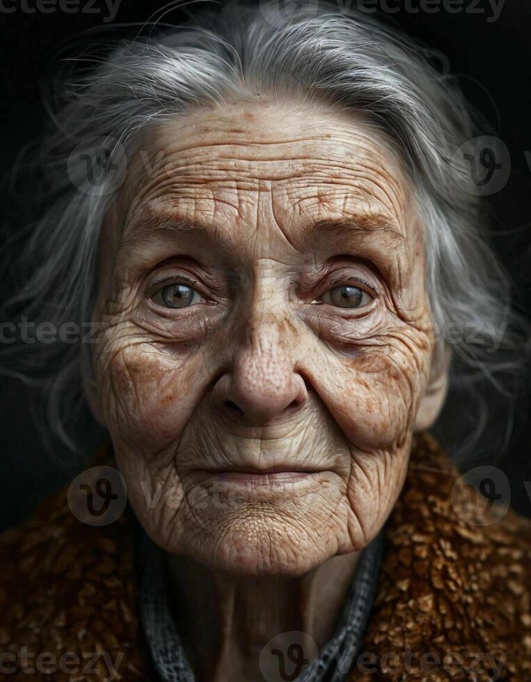 The old woman's face photo