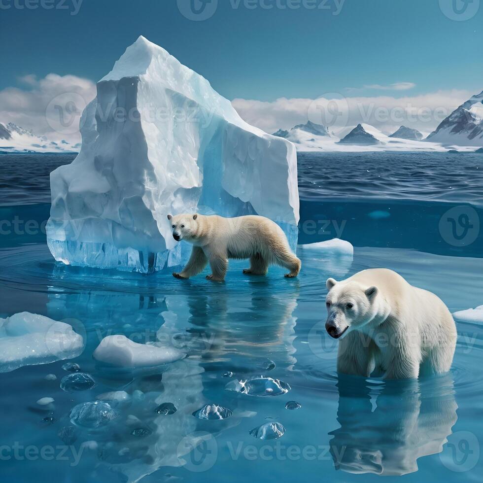 Polar bears and global warming photo