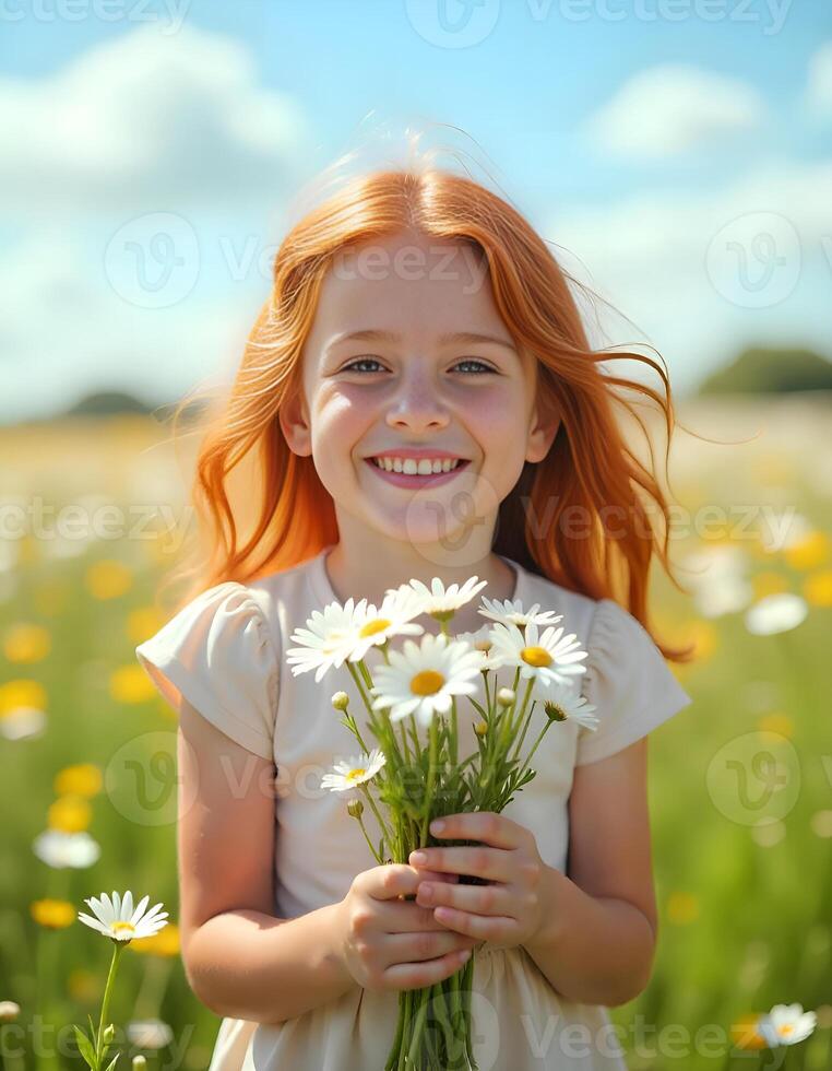 The girl with the daisies photo
