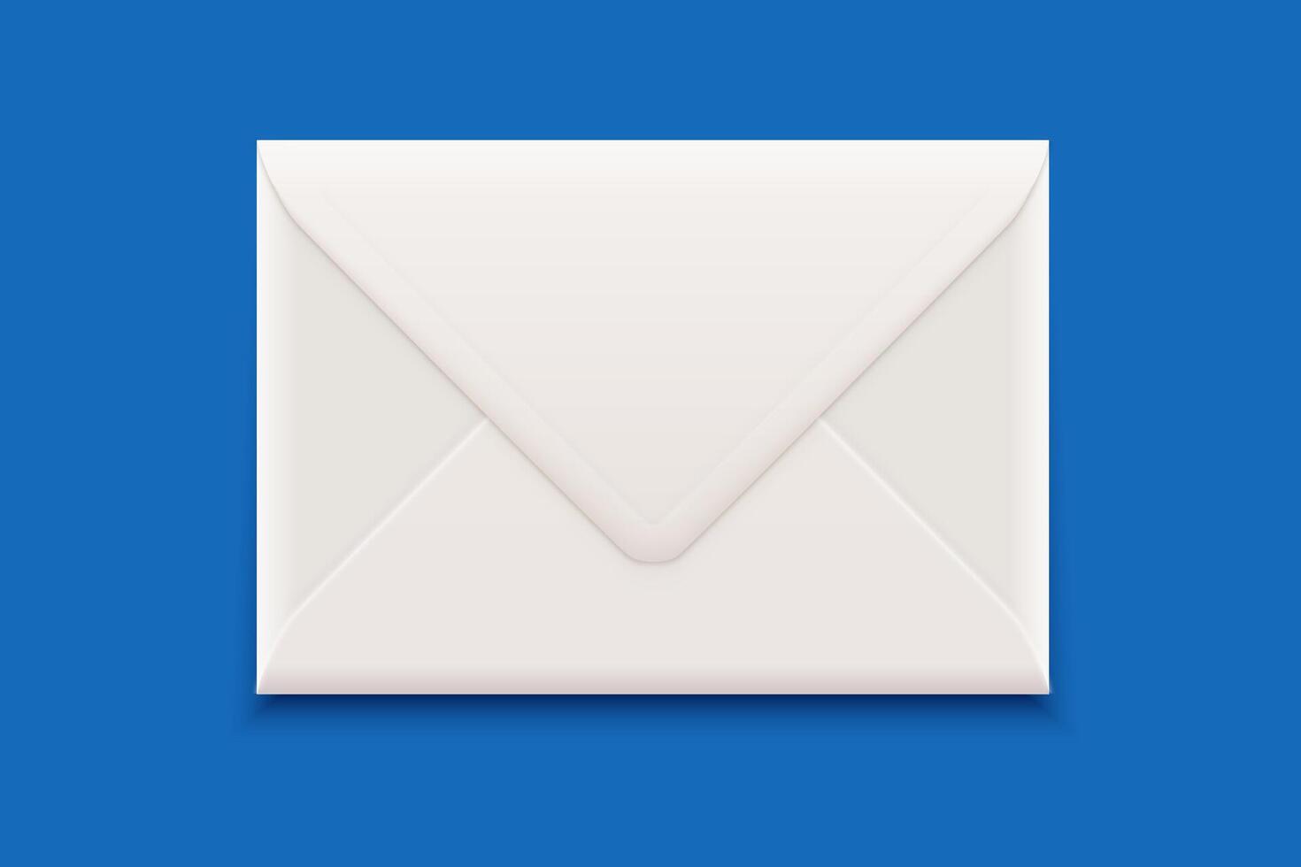 White envelope on blue background. Mail, messaging concept vector