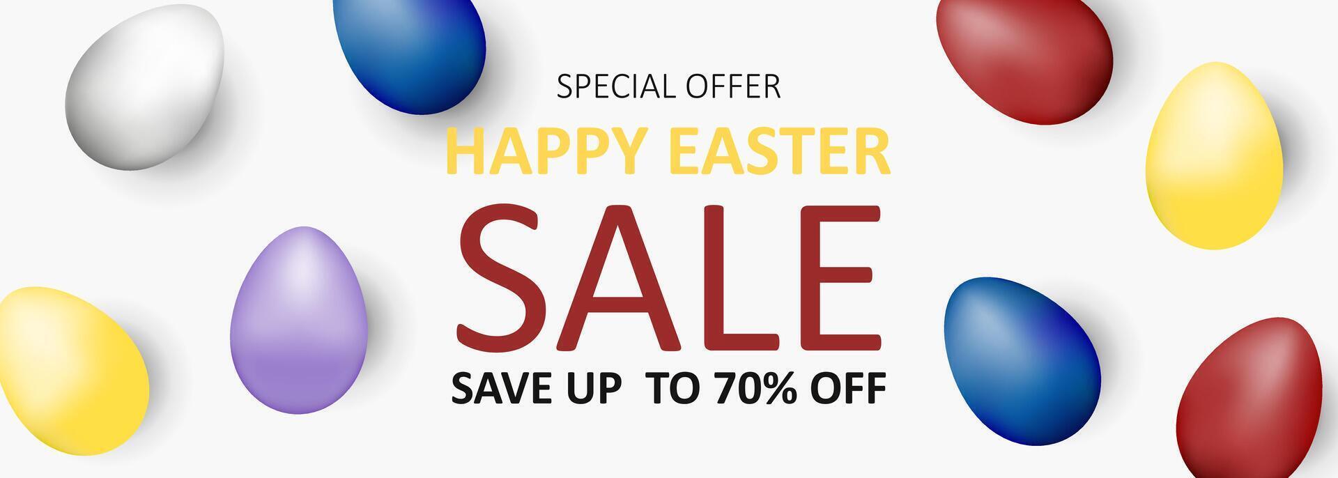Easter Sale Special Offer of Up to 70 Off . banner vector