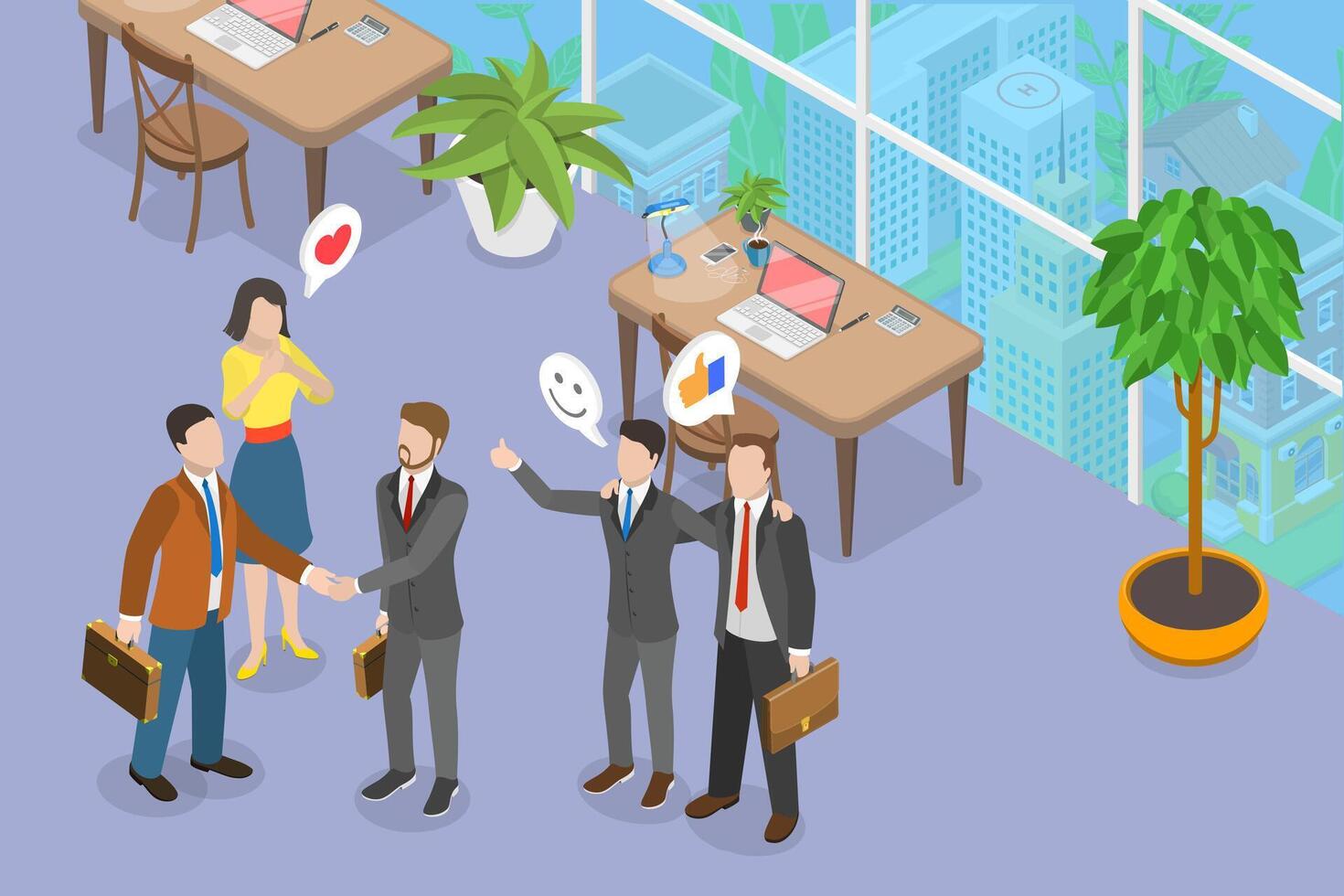 3D Isometric Flat Conceptual Illustration of New Employee Onboarding , Welcoming a New Team Member vector