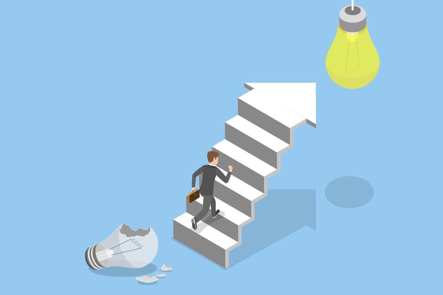 3D Isometric Flat Conceptual Illustration of Business Transition, Career Switch vector
